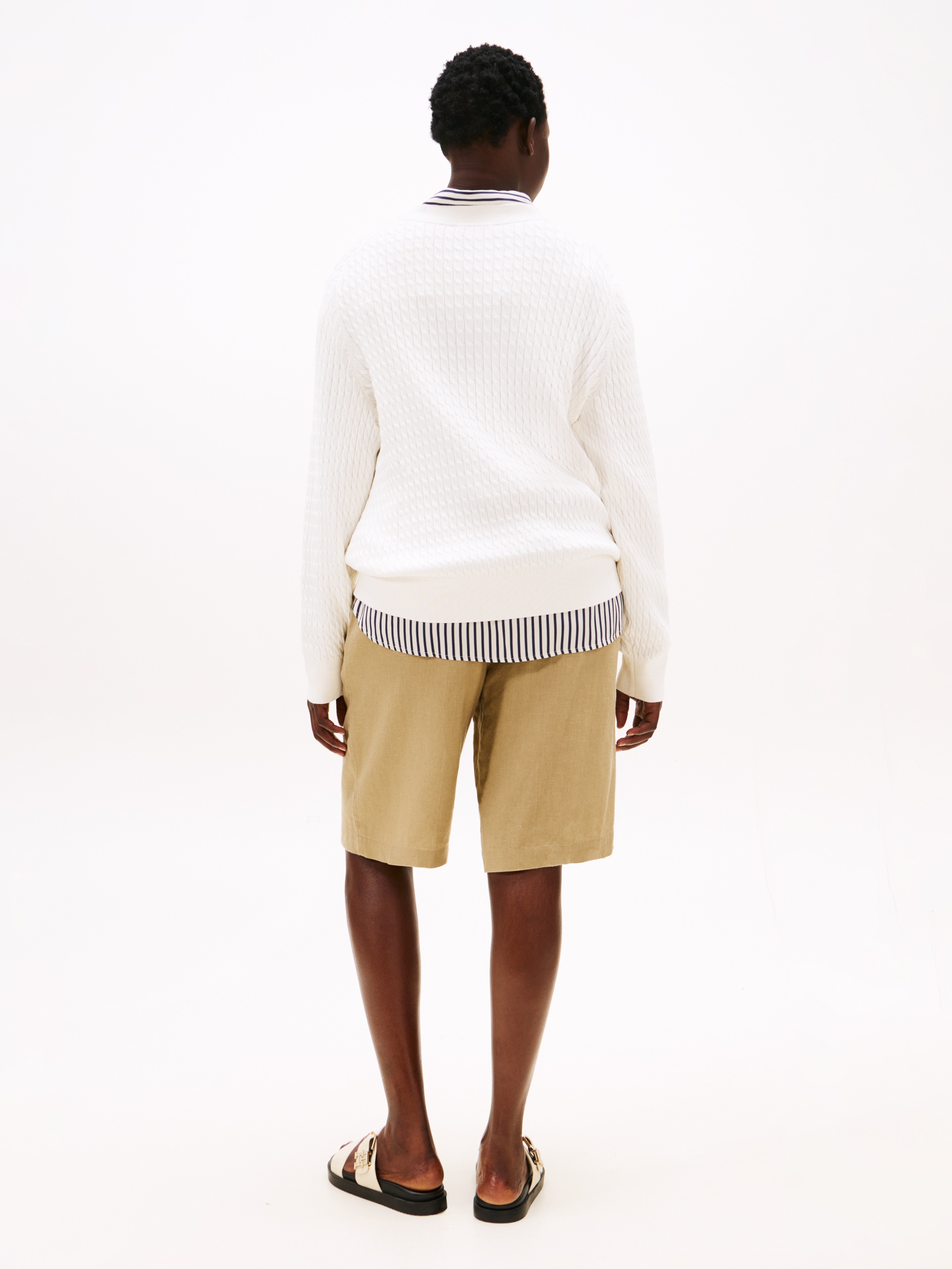 Tommy Hilfiger Curve Strickpullover »CRV CO CABLE FINE GG C-NK LS SWT«, in großen Größen, mit Zopfmuster