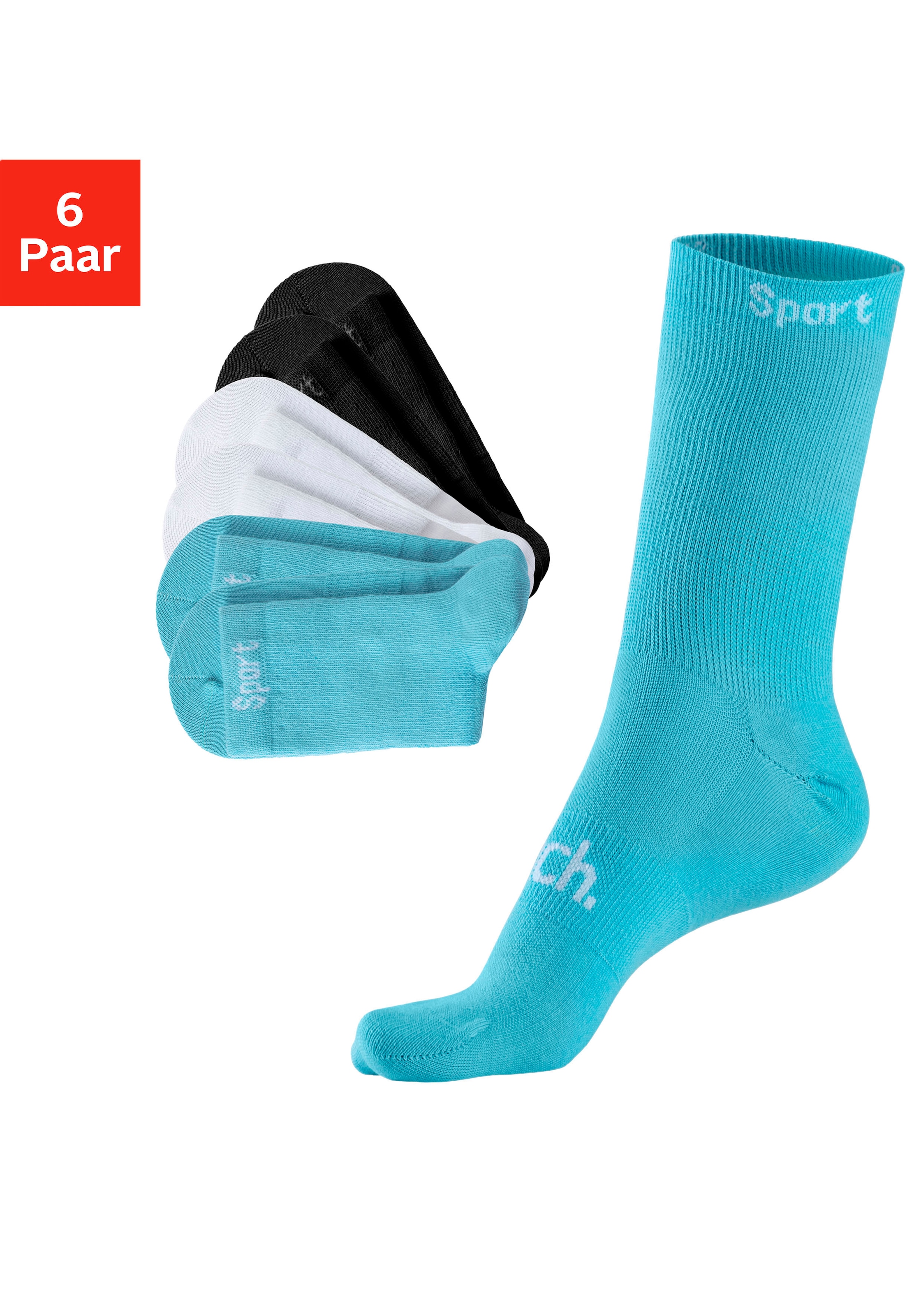 Bench. Sportsocken, (Packung, 6 Paar), mit antibakterieller Feuchtigkeitsregulierung