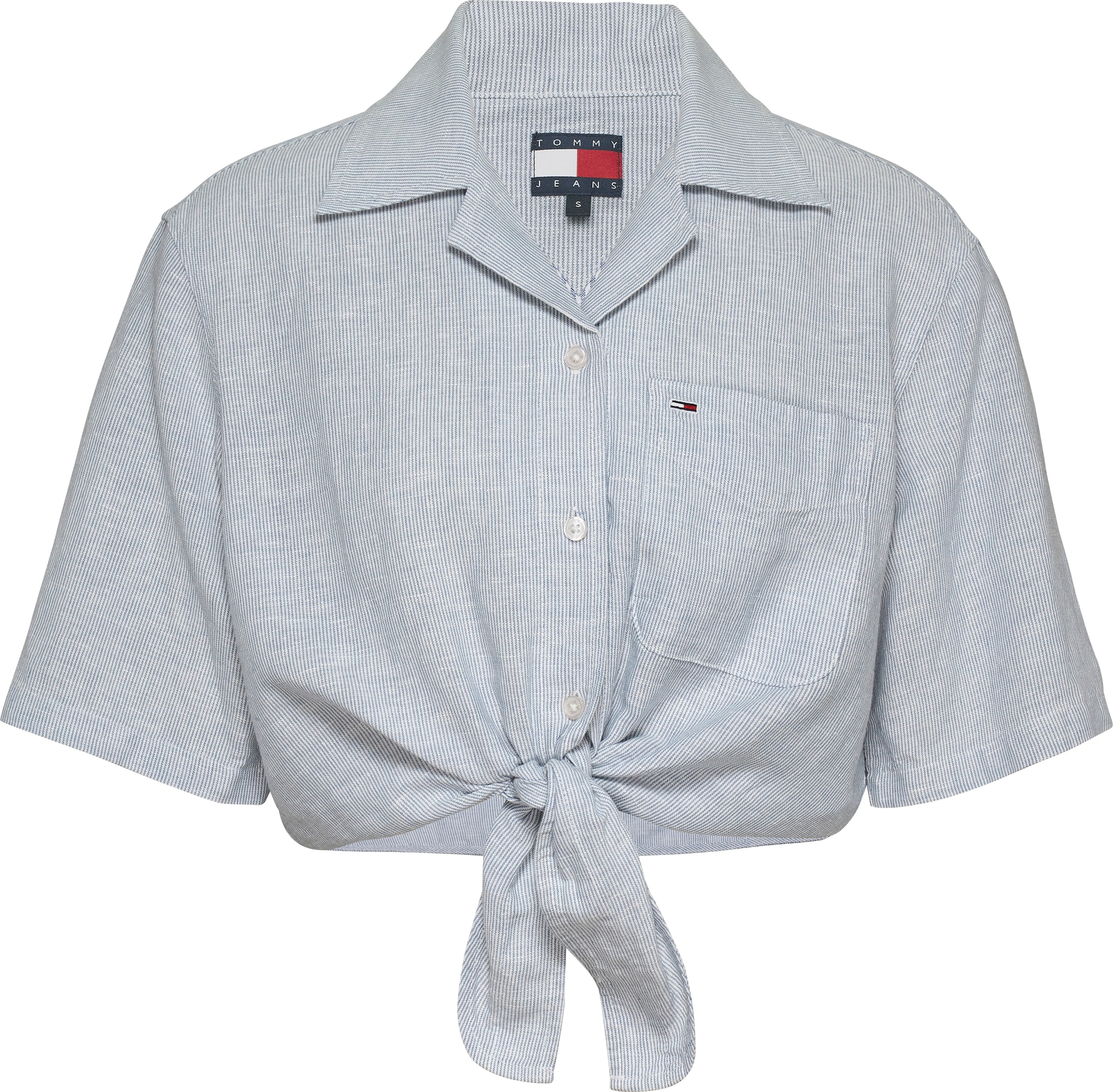 Tommy Jeans T-Shirt »TJW CRP LINEN SS SHIRT«, mit Brusttasche, Logostickerei