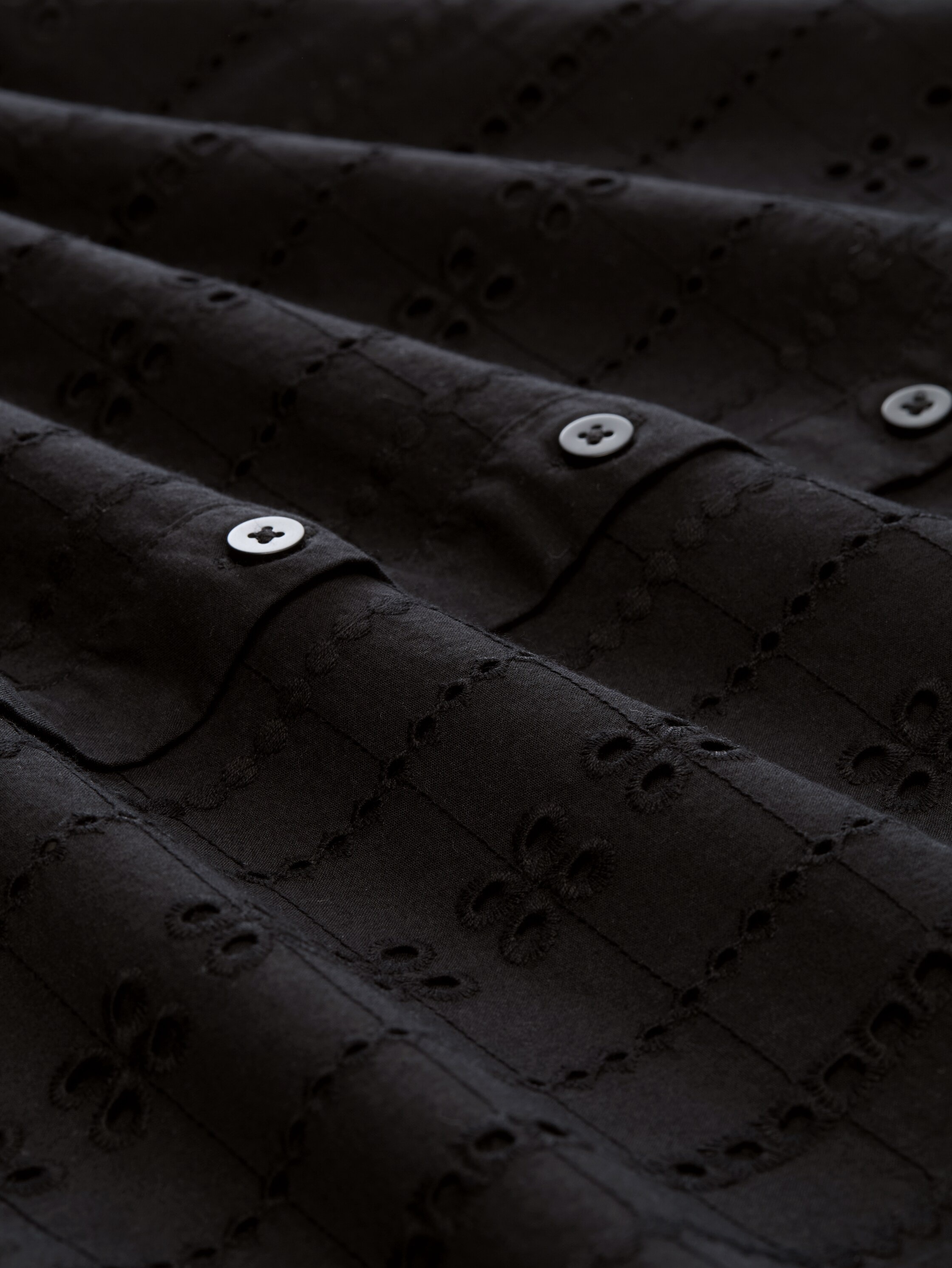 TOM TAILOR Denim Hemdbluse Sommerbluse mit Häkel-Details