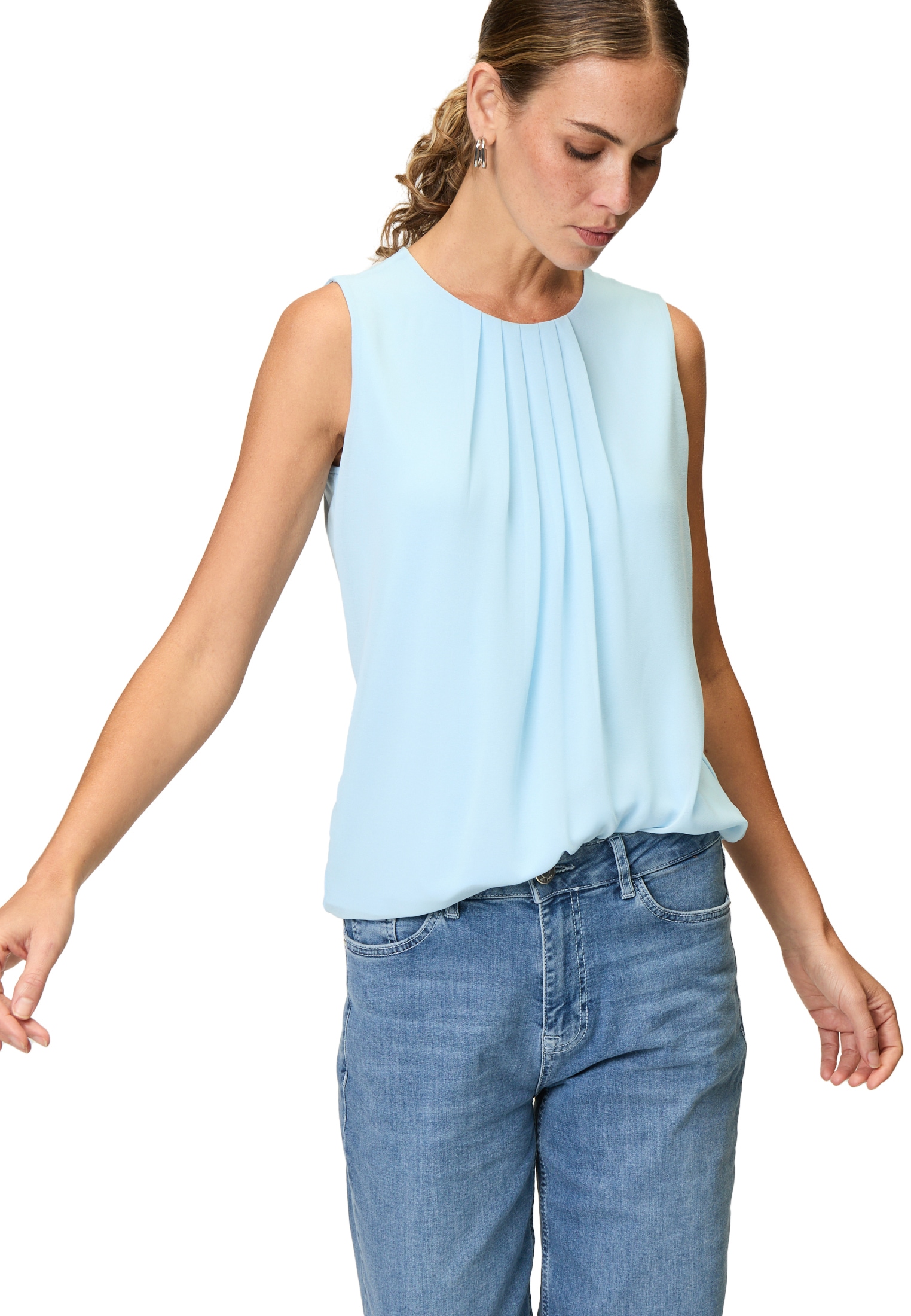 Zero Blusentop "zero Damen Blusentop mit Falten" günstig online kaufen