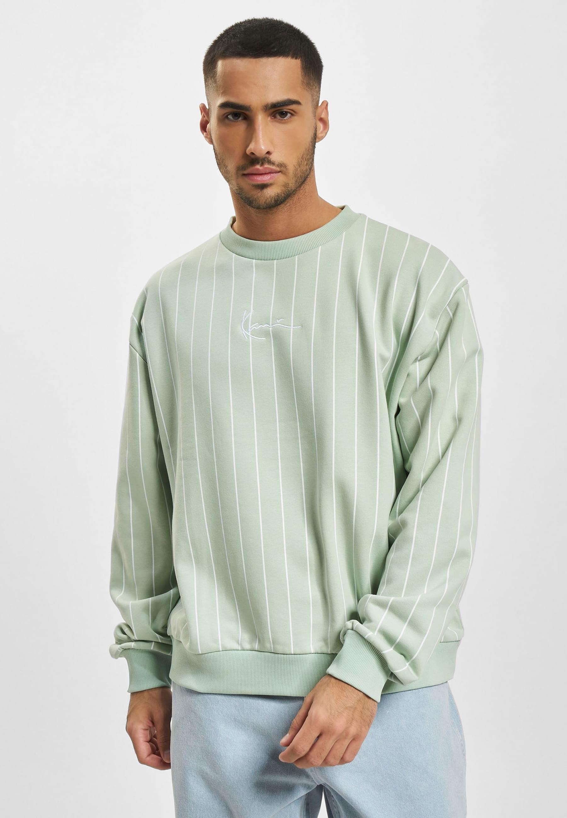 Karl Kani Rundhalspullover »Karl Kani Herren KM232-022-1 KK Small Signature Pinstripe Crew«, (1 tlg.)