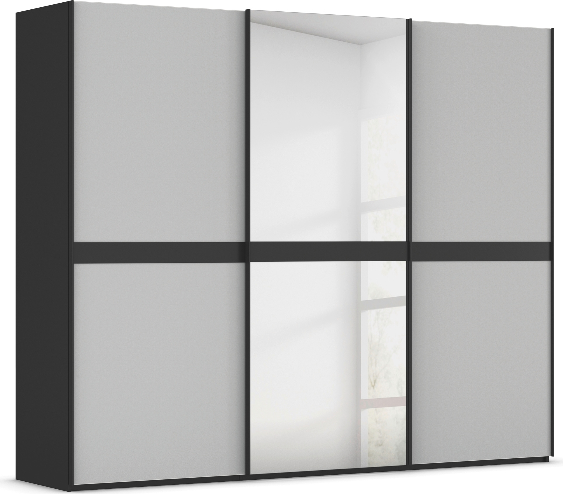 rauch "Kleiderschrank Schrank Garderobe Schlafzimmerschrank SCALE-LINE" edle Optik mit Bauchbinde mit Glas/Spiegel-Front MADE IN GERMANY