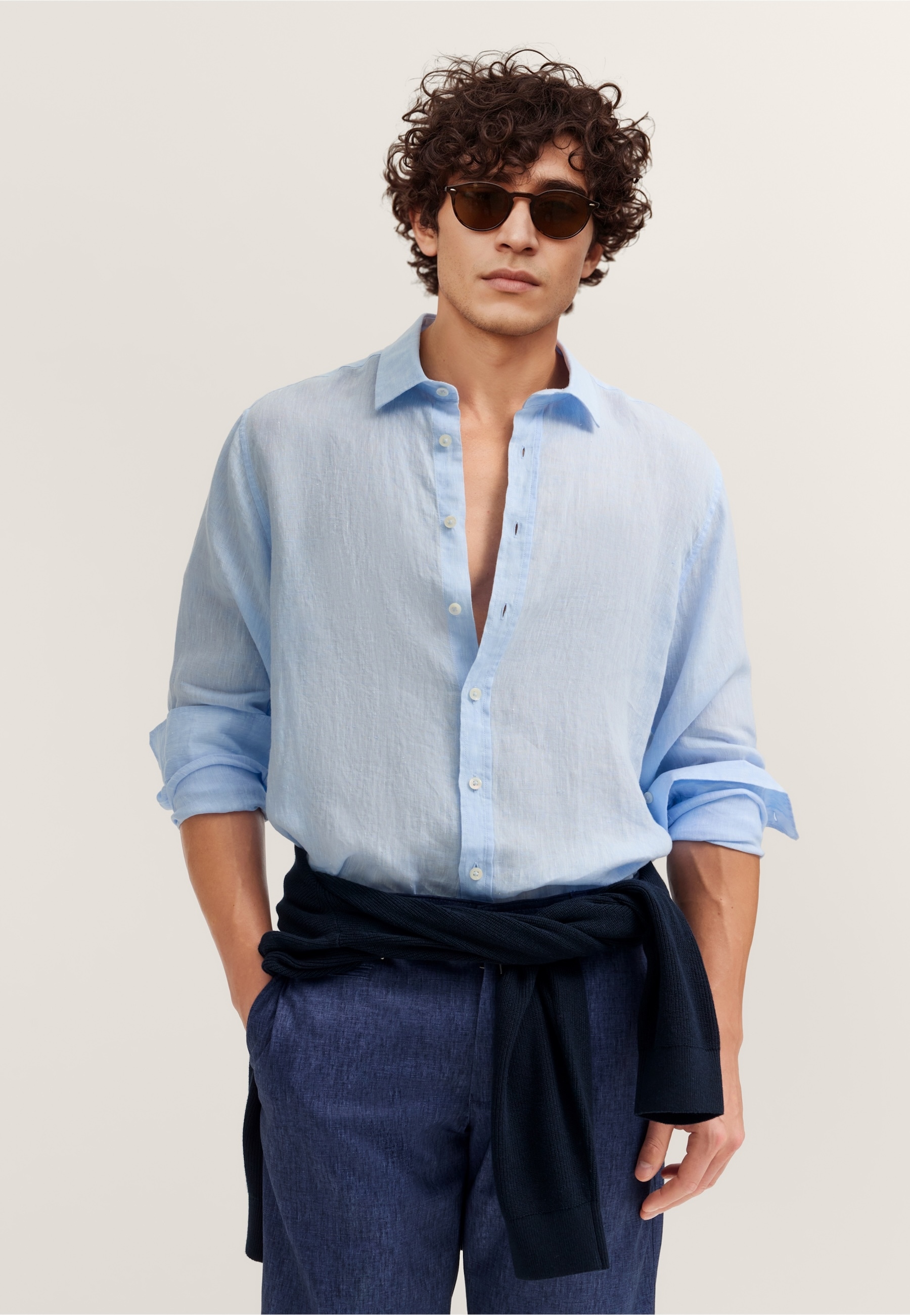 bugatti Leinenhemd "Modern Fit" mit Kentkragen günstig online kaufen