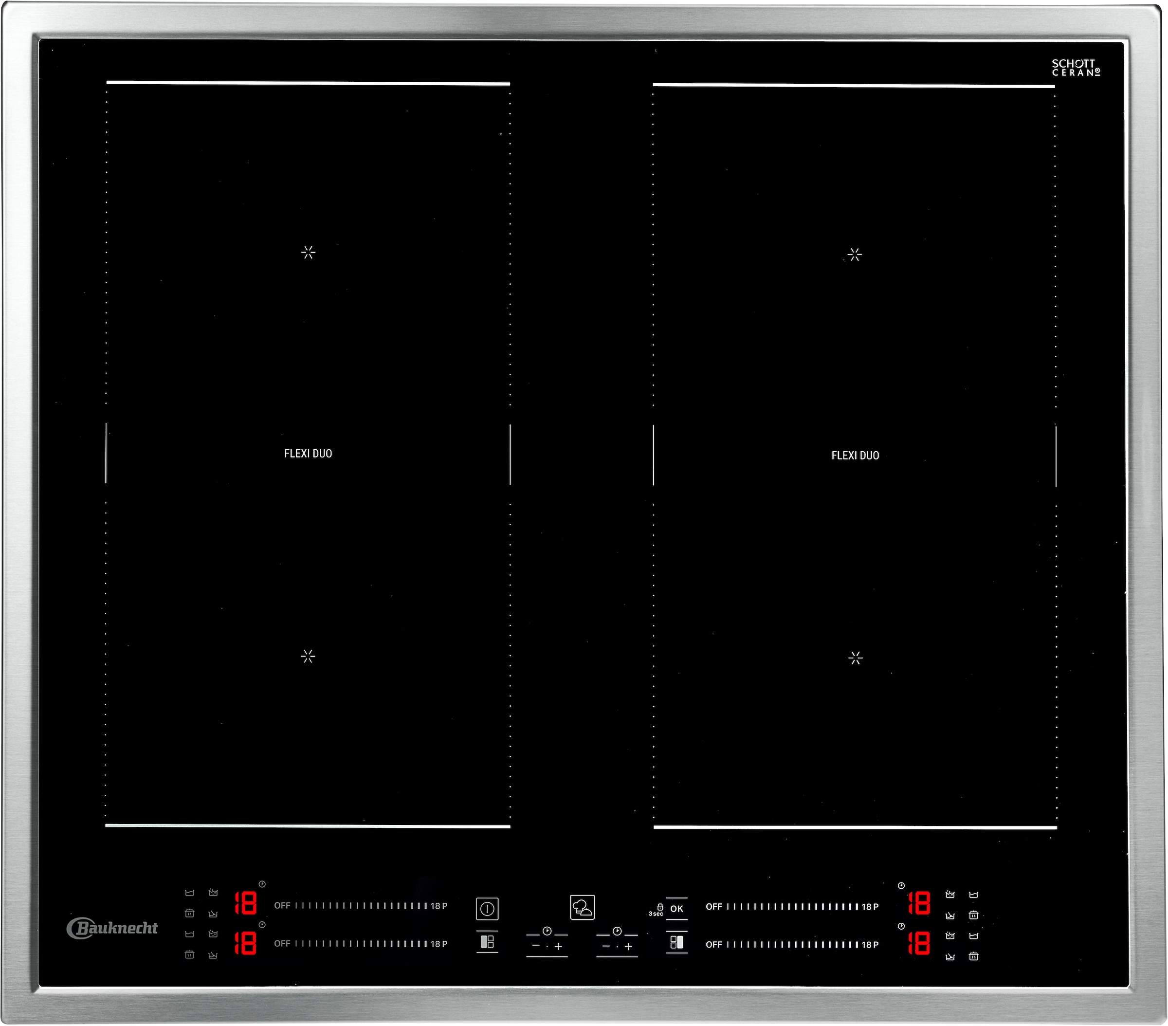 BAUKNECHT Flex-Induktions-Kochfeld von SCHOTT CERAN "BS 4160C FT"