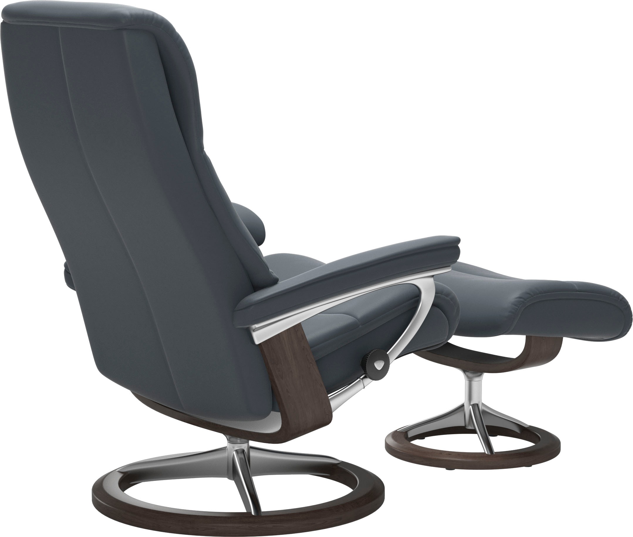 Stressless® Relaxsessel »View«, (Set, Relaxsessel mit Hocker), mit Signature Base, Größe M,Gestell Wenge