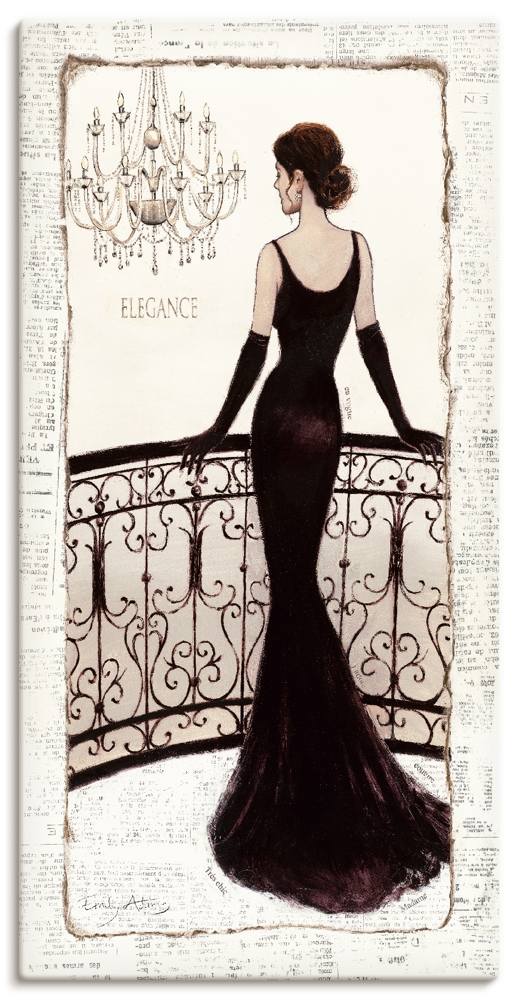 Artland Wandbild "Die schöne in Schwarz" Frau 1 Stk. tlg. als Leinwandbild, günstig online kaufen