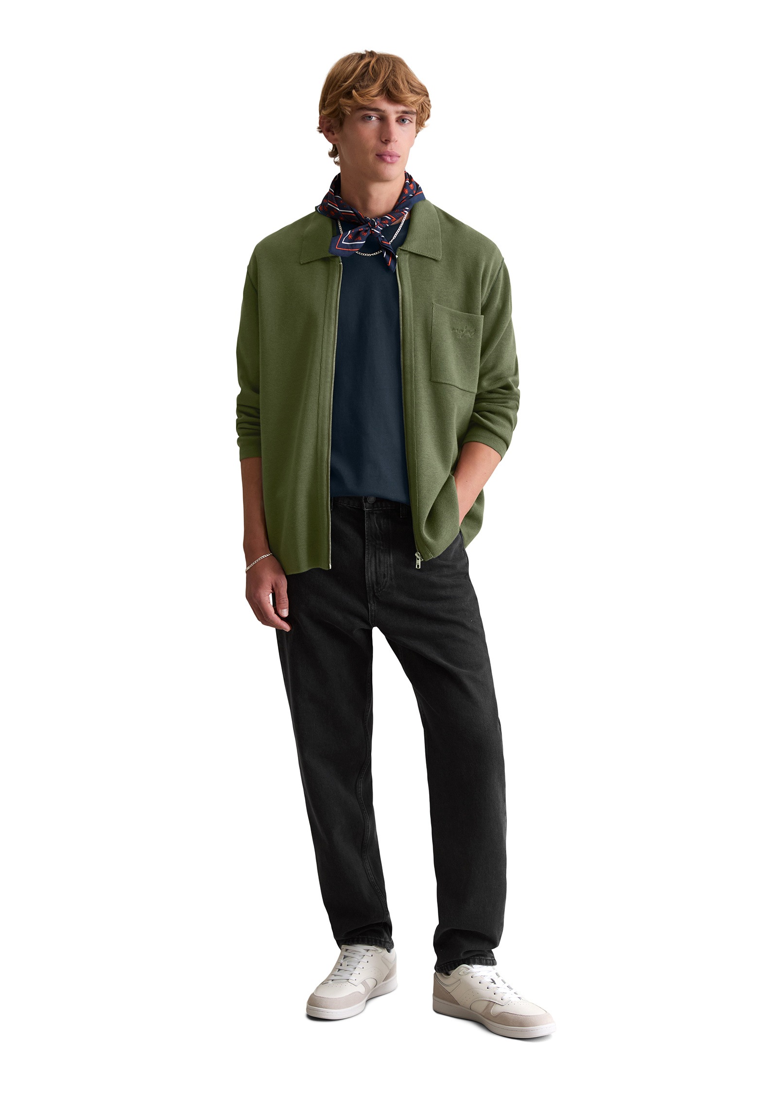 Marc O'Polo DENIM Cardigan »mit Reißverschluss und Polokragen«