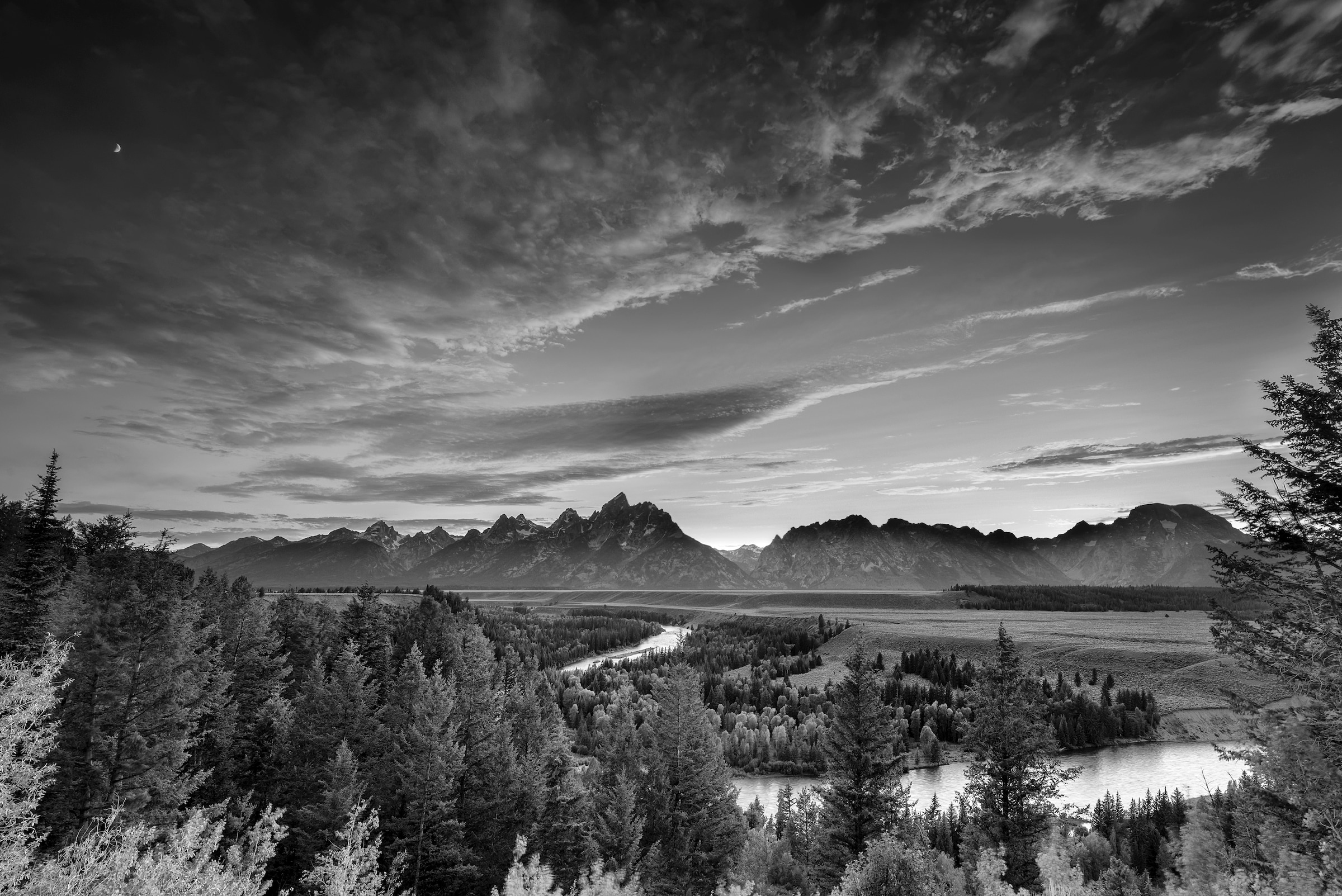 Papermoon Fototapete "Landschaft Schwarz & Weiß"