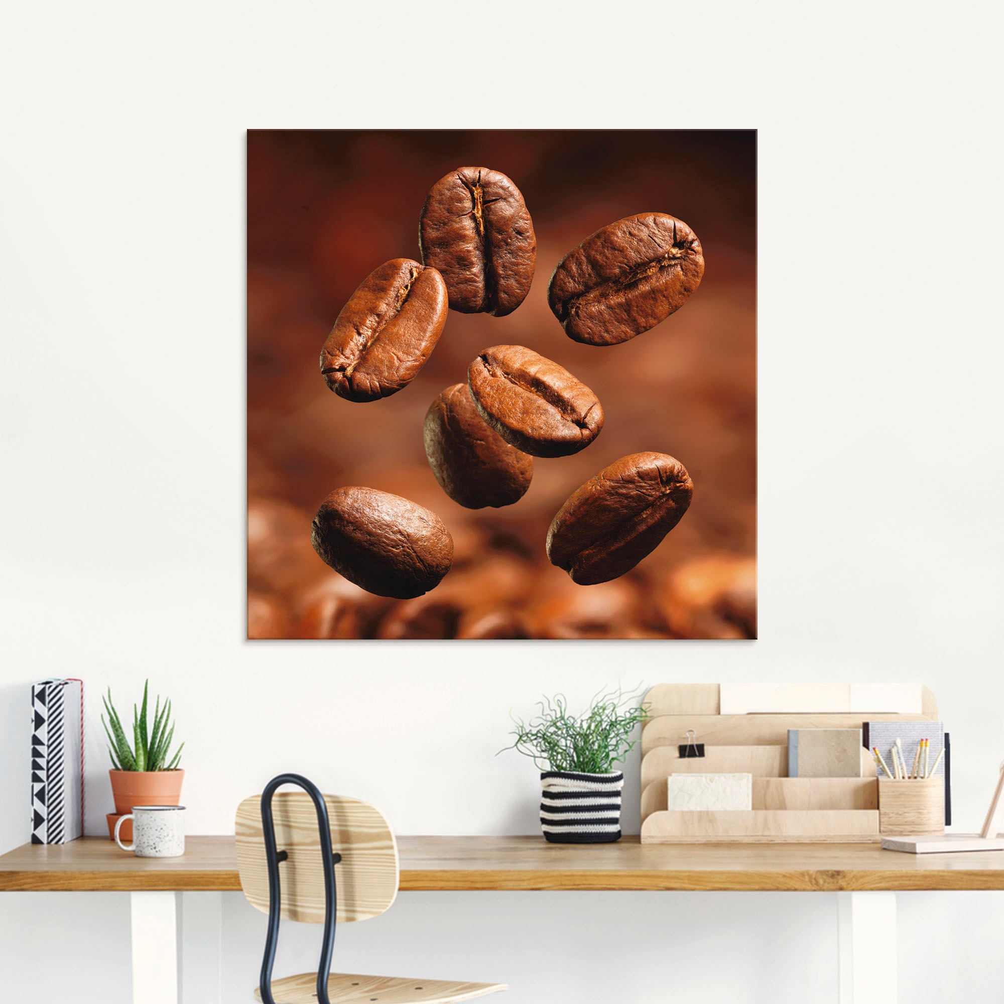 Artland Glasbild "Nahaufnahme von Kaffeebohnen" Getränke 1 Stk. tlg. in ver günstig online kaufen