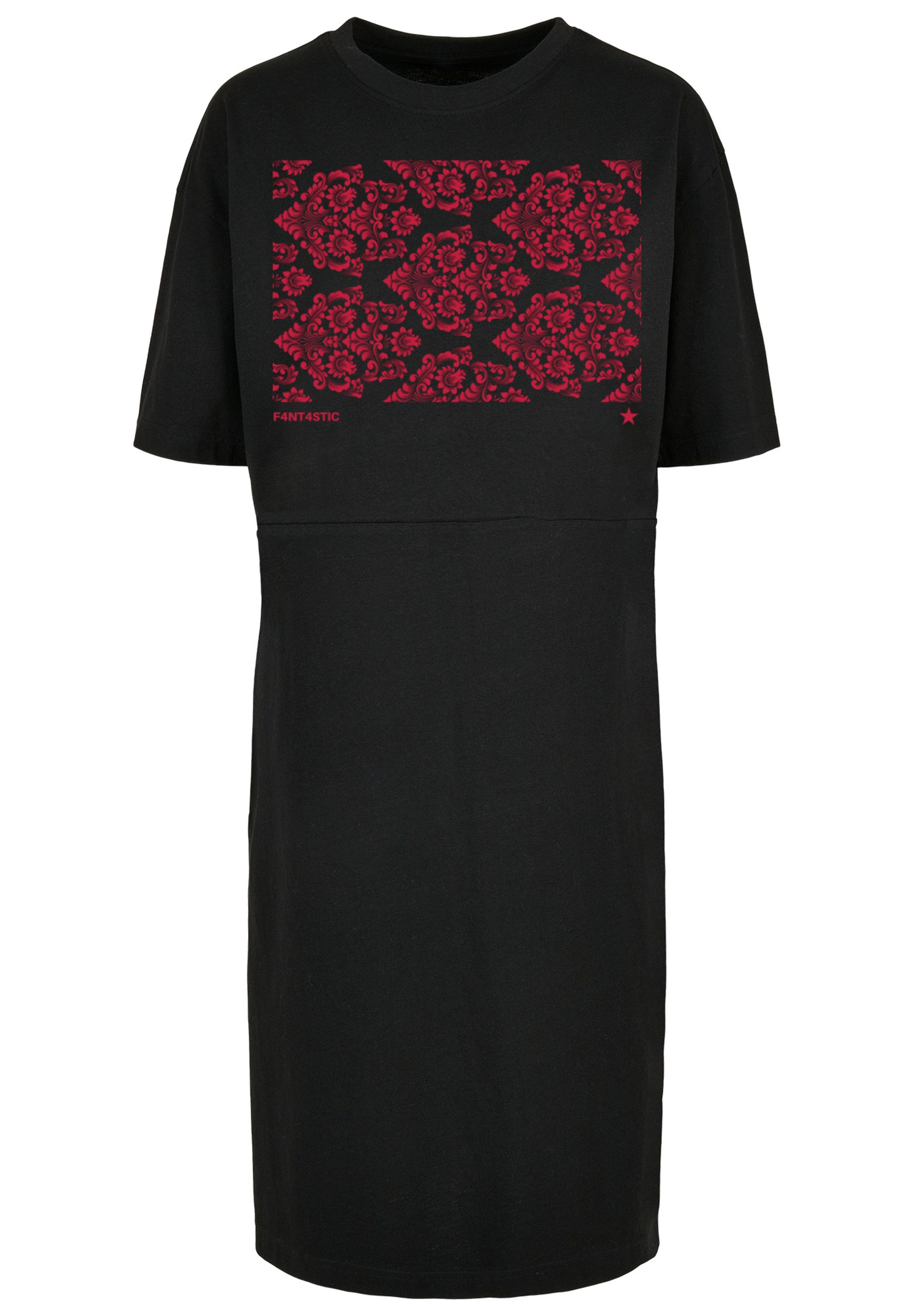 F4NT4STIC Shirtkleid "Muster Blumen Rot" Ohne Taschen Print günstig online kaufen