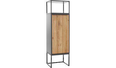 MCA furniture Hochkommode »Asmara«, mit Front in Eiche furnier, Gestell Metall Grau kaufen