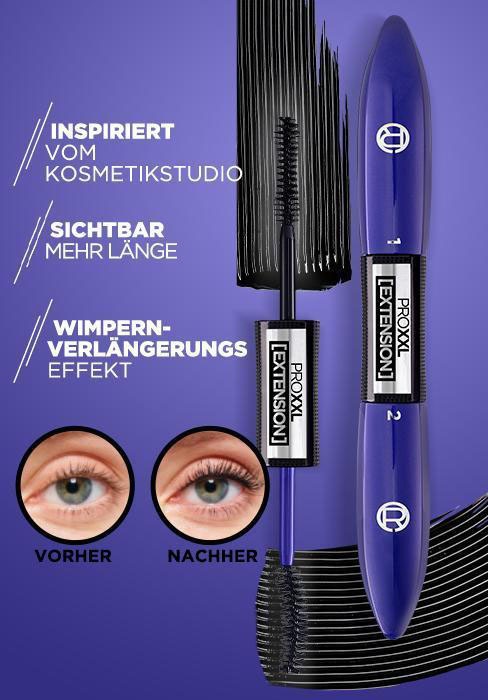 L'ORÉAL PARIS Mascara »ProXXL Extension Mascara schwarz«, mit spezieller Fasertechnologie