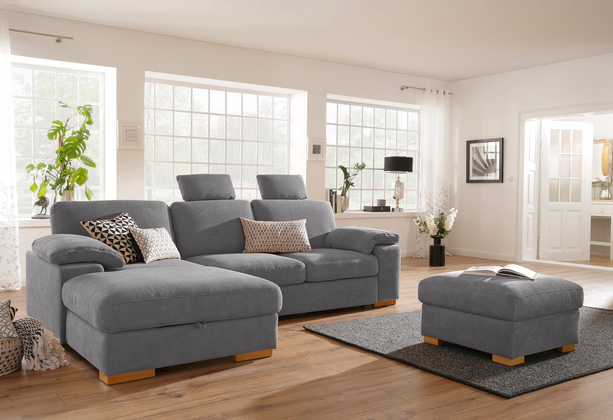 Home affaire Ecksofa »Ventura L-Form«, wahlweise mit Bettfunktion und Bettfunktion/Bettkasten