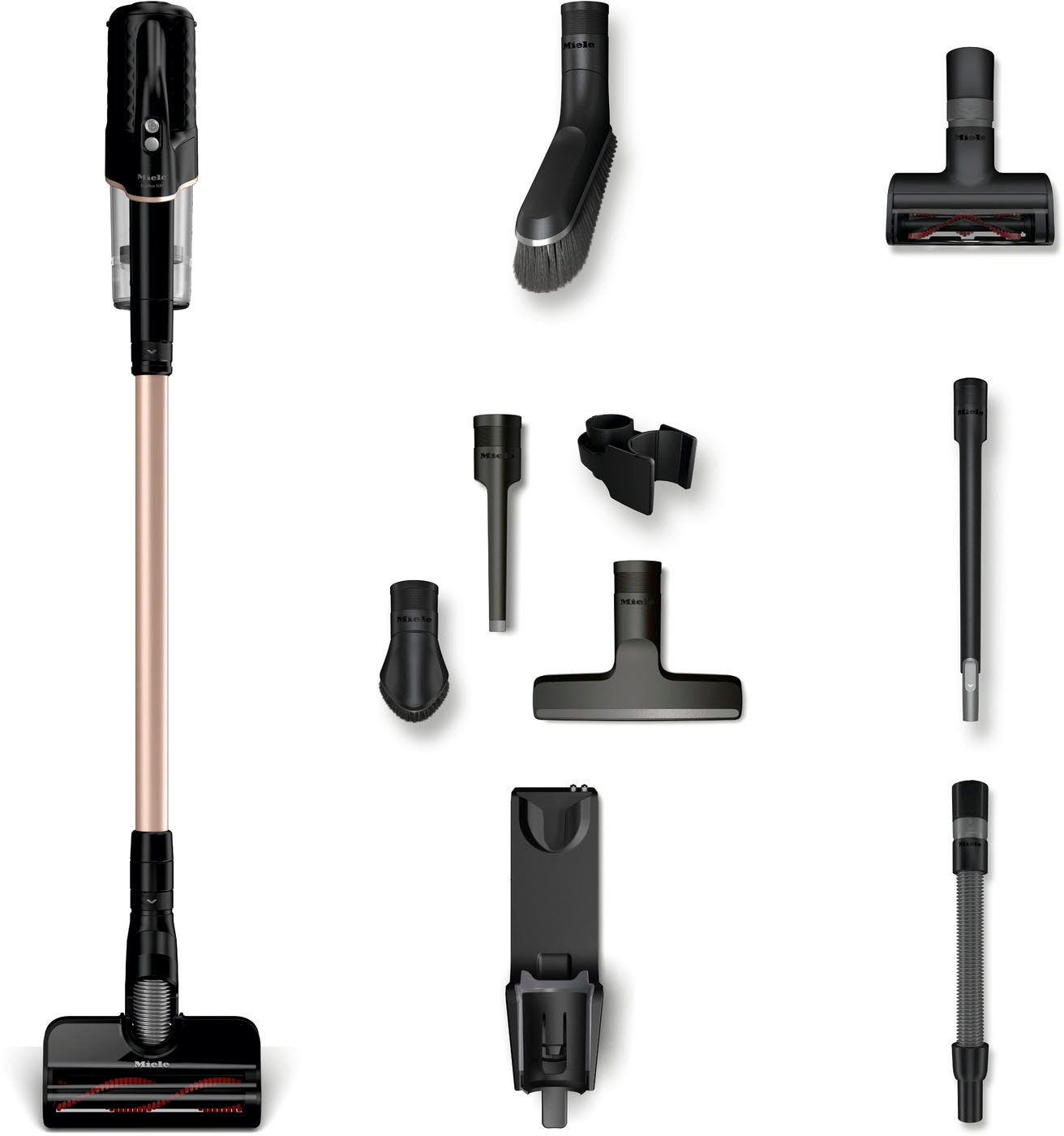 Miele Akku-Handstaubsauger »Duoflex HX1 TotalCare, 2in1-Funktion,«, mit Elektrobürste MultiFloor und CarCare Set, Obsidianschwarz Roségold