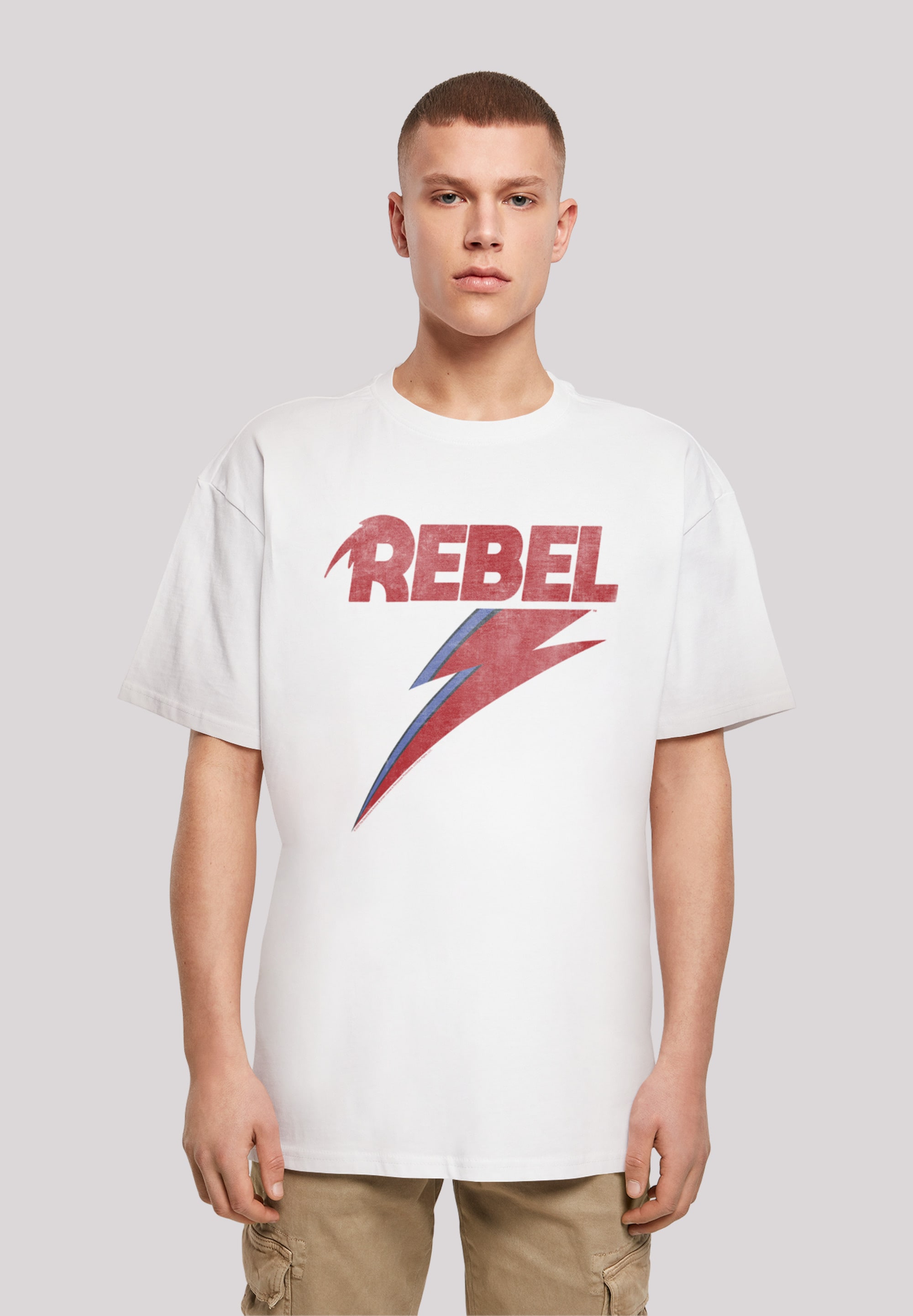 F4NT4STIC T-Shirt »David Bowie Rock Music Band Distressed Rebel«, Print