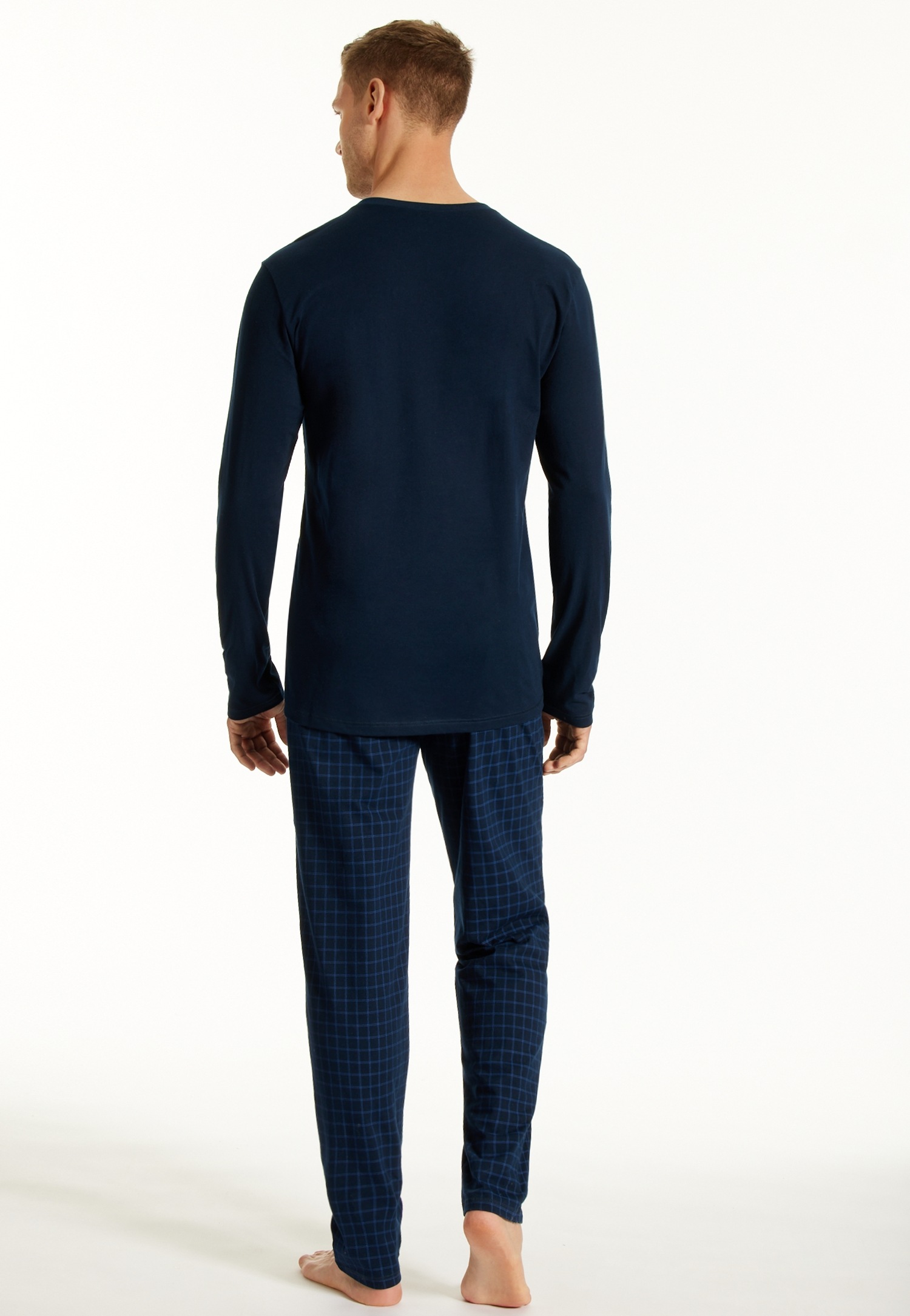 Thumbnail - uncover by SCHIESSER Schlafanzug "Uncover Nightwear" 2 Single Jersey-Qualität, Langarm, V-Ausschnitt, weich