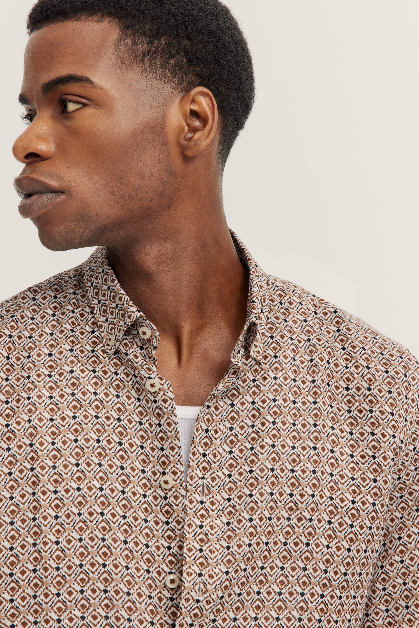 Bugatti Short Sleeve Shirt Brown L 3