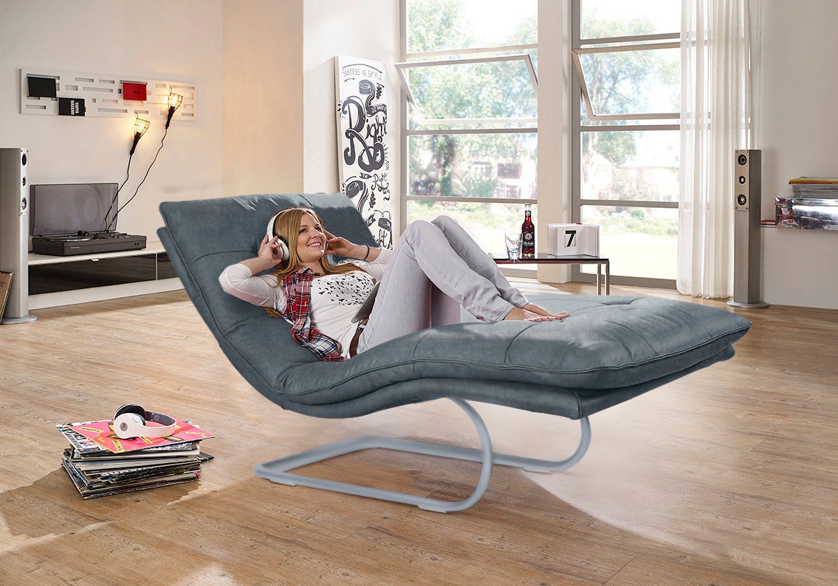 Thumbnail - W.SCHILLIG Relaxliege "daily dreams", in Waffelkissen-Optik, wahlweise mit Motor, silber matt, in 2 Breiten
