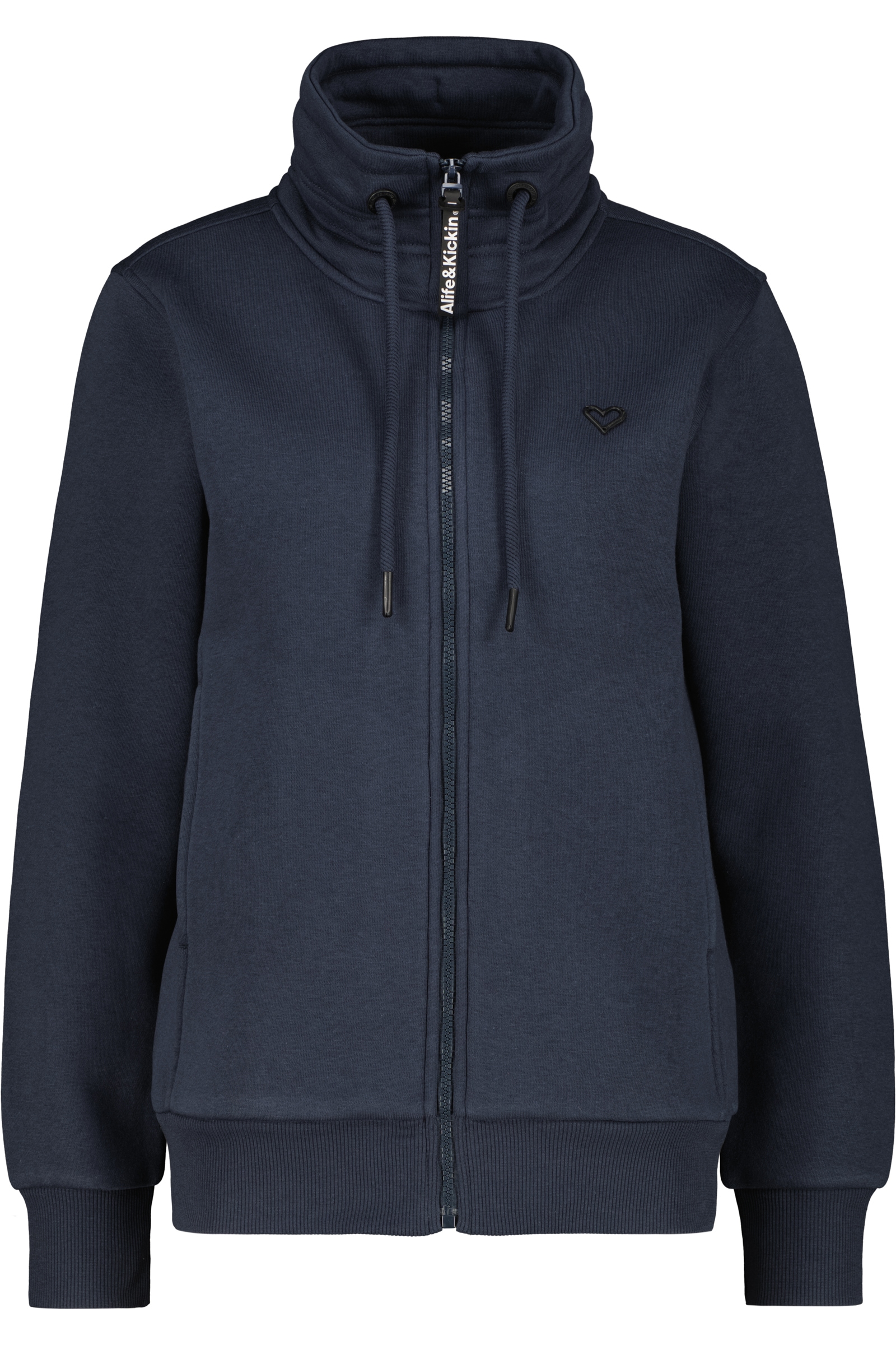 Alife & Kickin Sweatjacke "Damen LisbethAK A Sweatjacke, Jacke" kurze Zip-Jacke mit Stehkragen und Kordelzug im Streetwear-Look