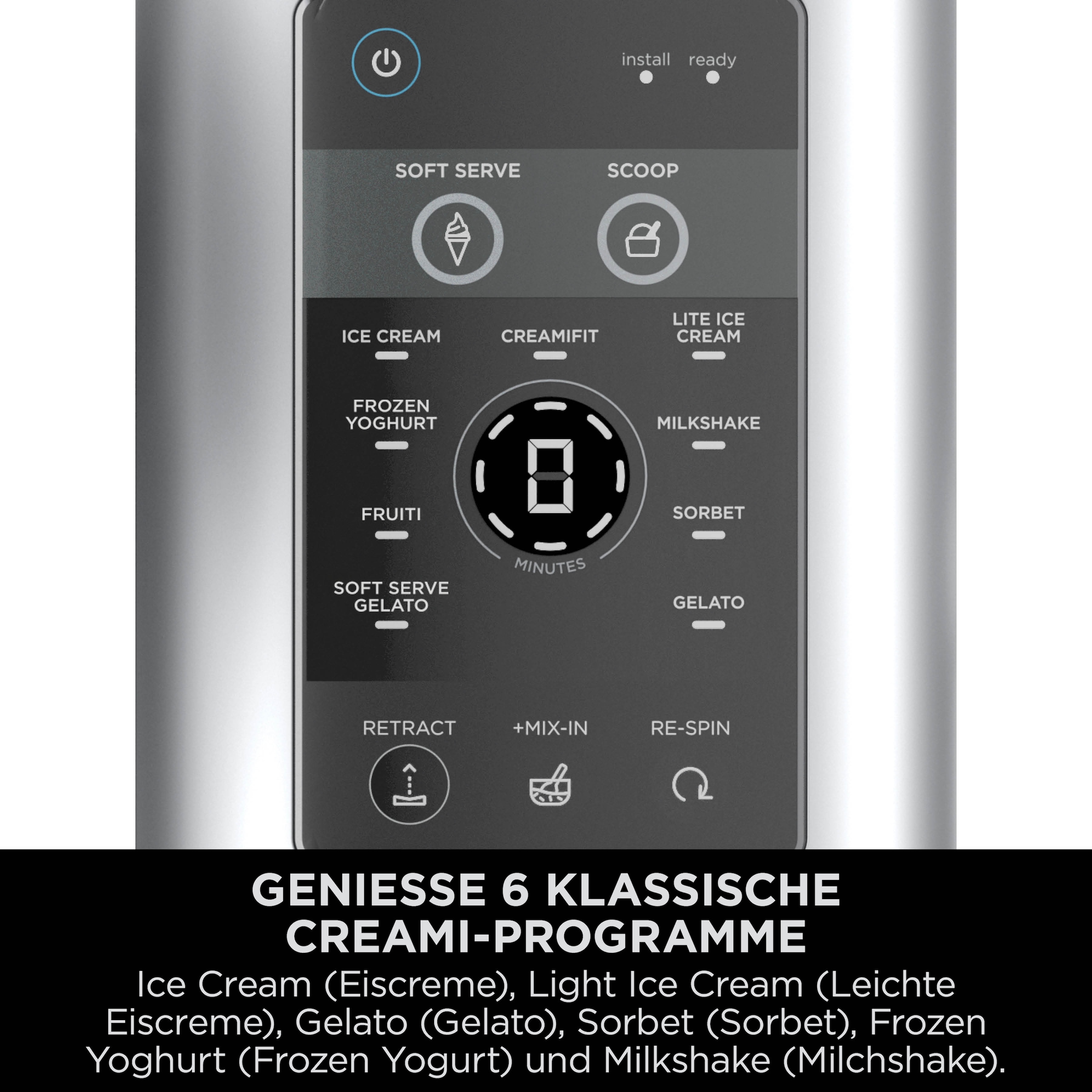 NINJA Eismaschine »Swirl by CREAMi 13-in-1«, 0,48 l, Softeis & Eismaschine NC701EU