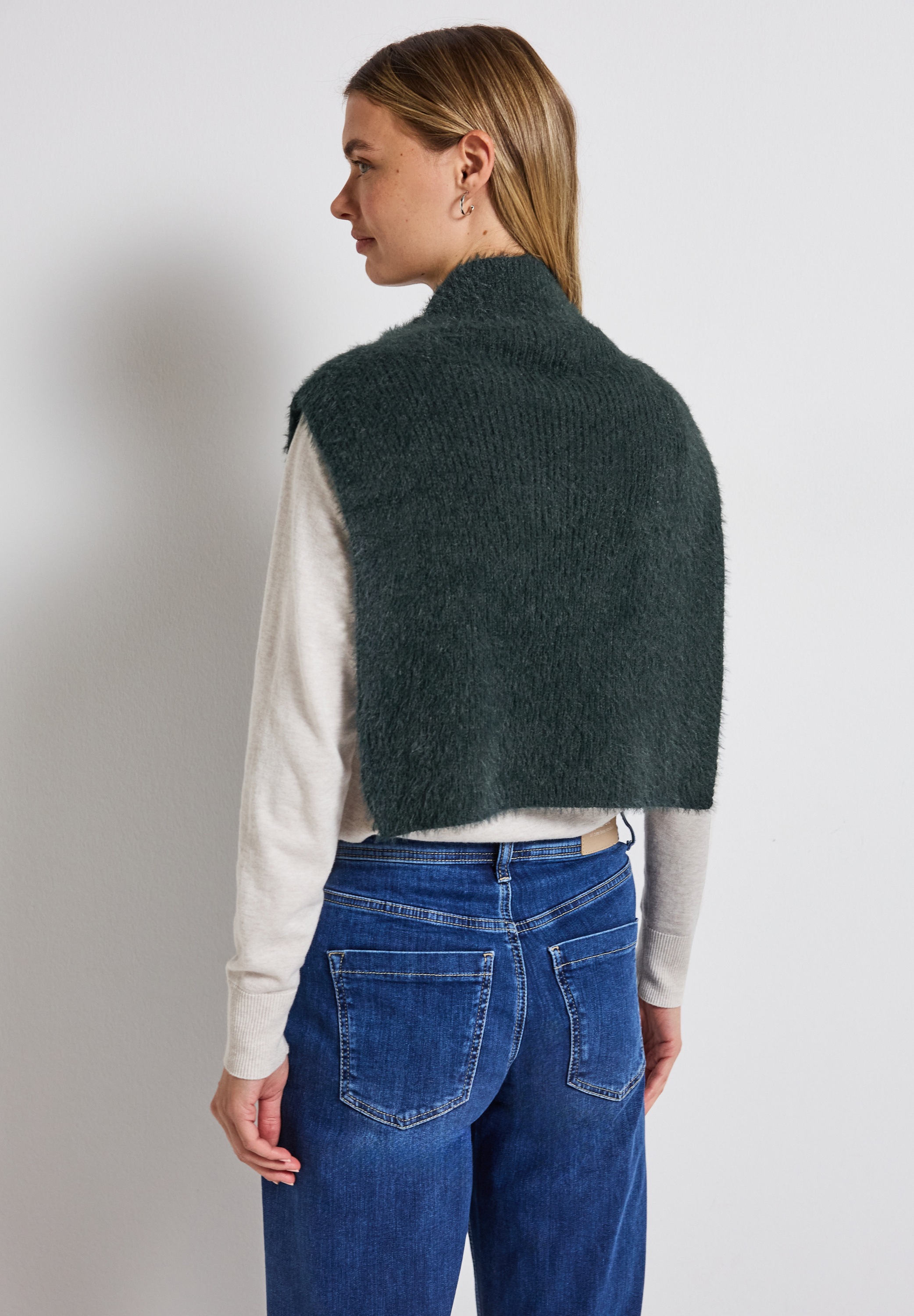 STREET ONE Strickcape, mit Federgarn