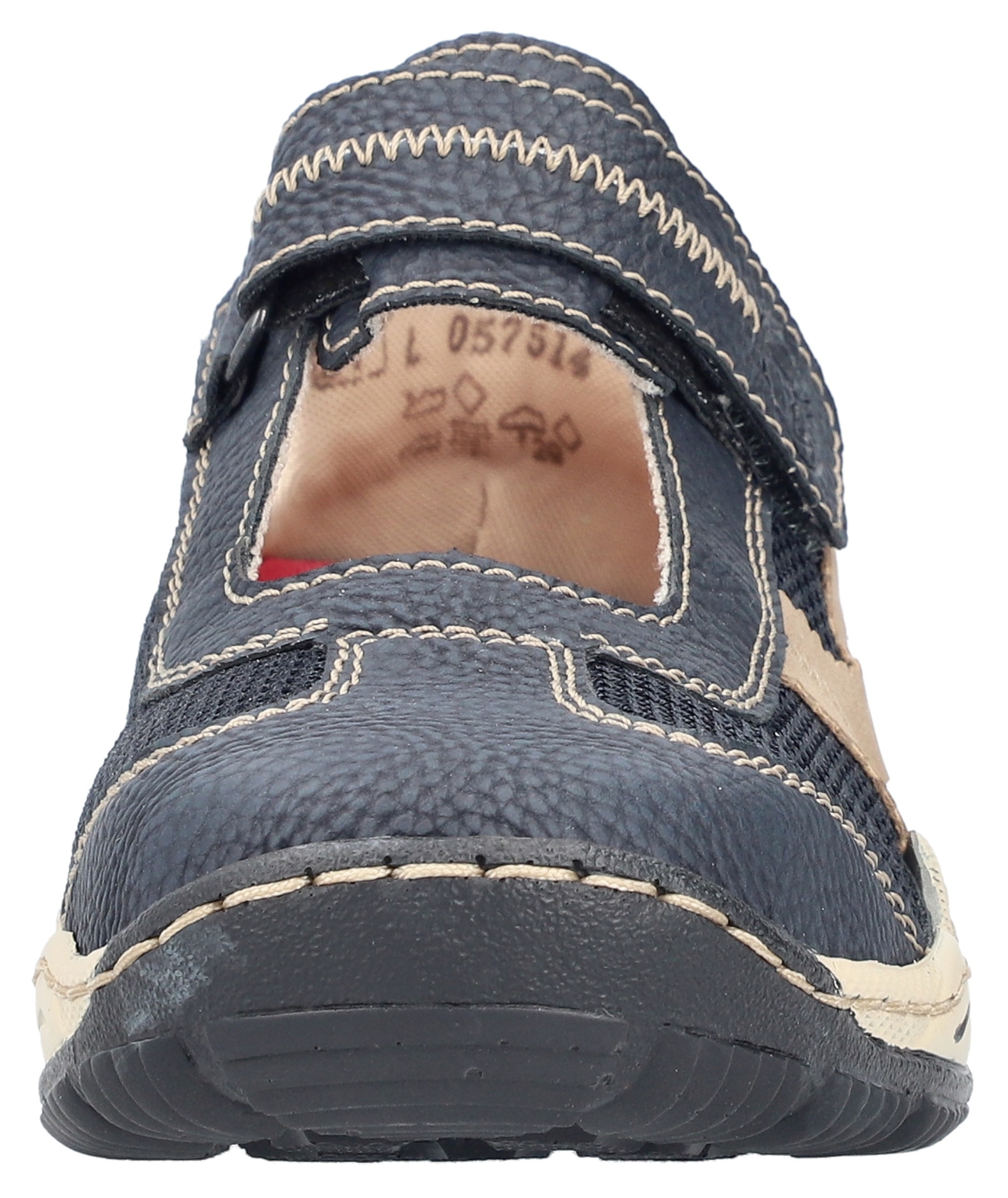 Rieker Klettschuh, Schlupfschuh, Slip on Sneaker mit farblich abgesetzten Ziernähten
