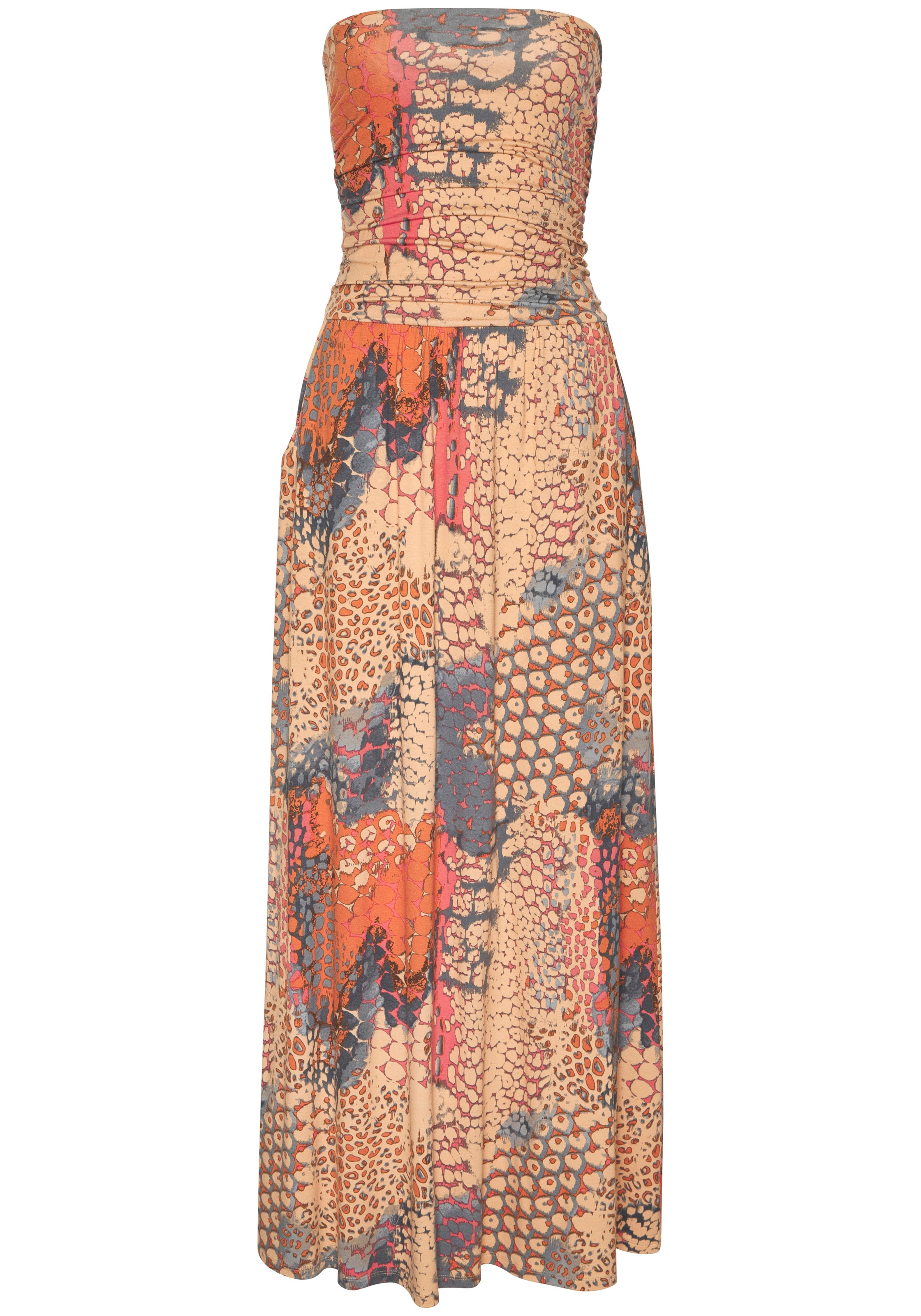 Buffalo Maxikleid Eingrifftaschen mit Raffung am Oberteil und seitlichen Ei günstig online kaufen