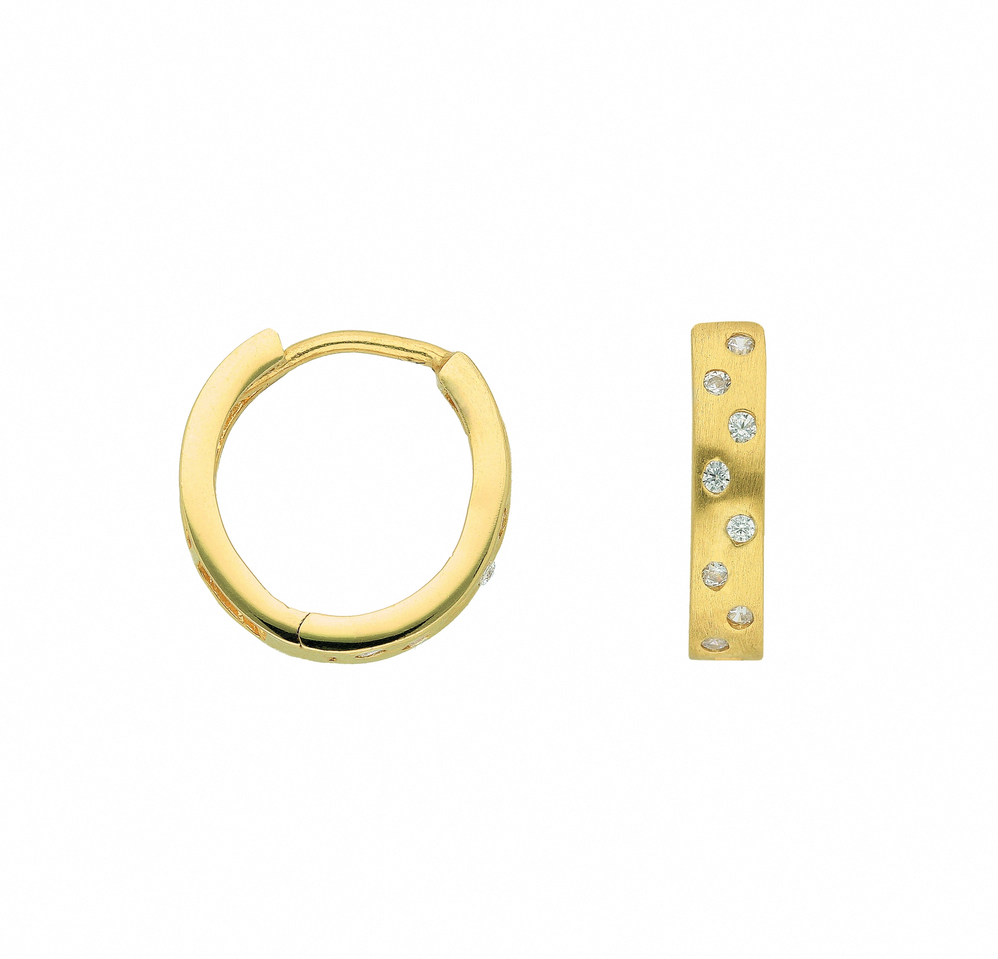 Adelia´s Paar Ohrhänger »585 Gold Ohrringe Creolen mit Zirkonia Ø 12,8 mm«,  mit Zirkonia Goldschmuck für Damen kaufen | BAUR