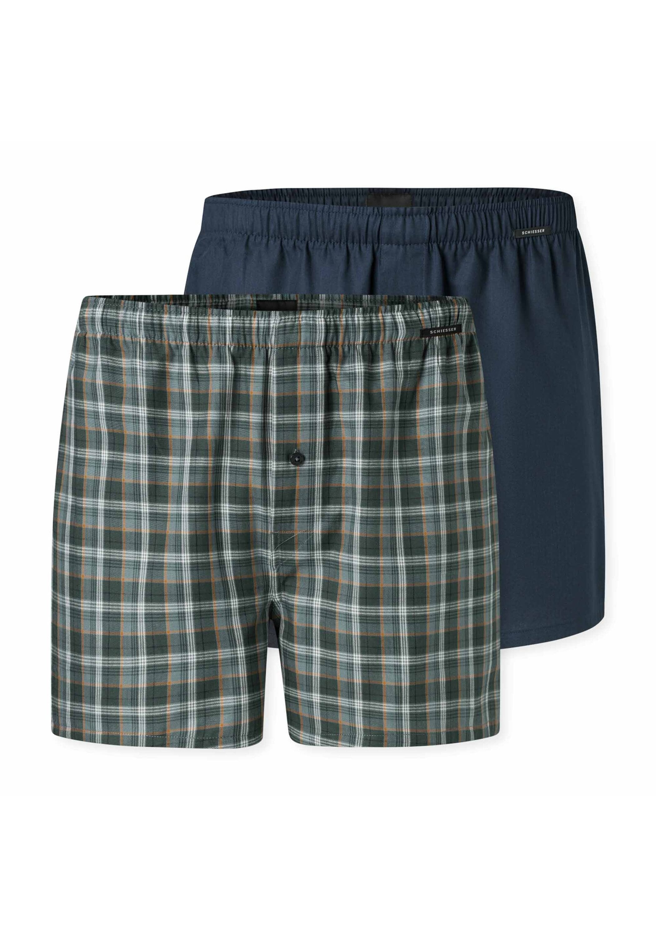 SCHIESSER Herren Webboxer "Web-Boxershorts Webware 2P 2er Pack", Gr. XXXL, bunt, Obermaterial: 100% Baumwolle CO., Unterhosen