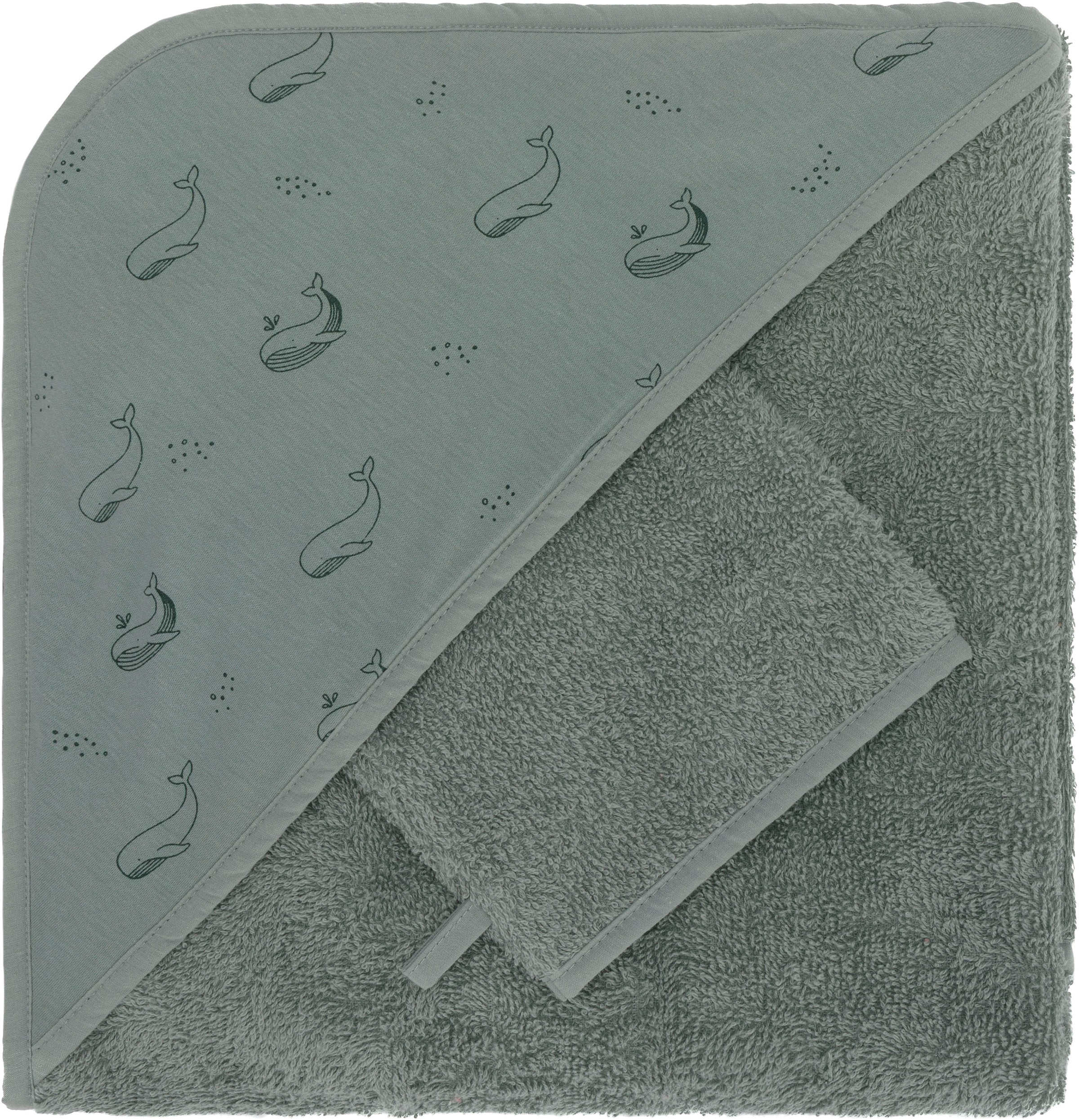 Fillikid Kapuzenhandtuch »Kapuzenbadetuch mit Waschhandschuh«, (Set, 2 St.)