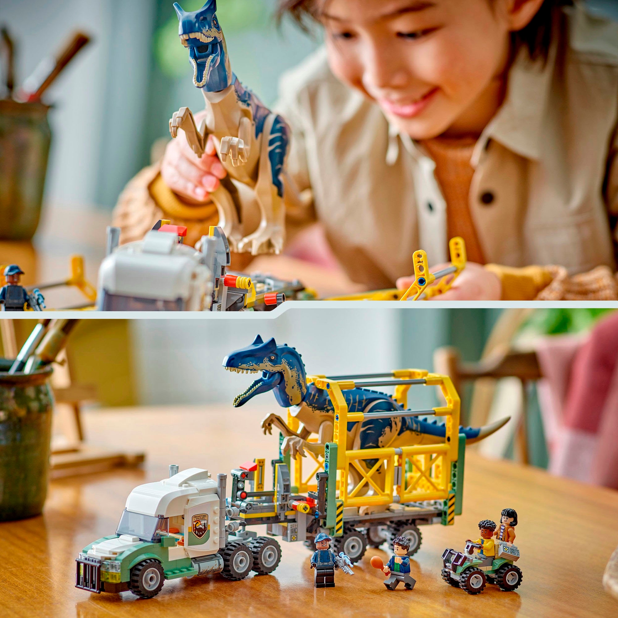 LEGO® Konstruktionsspielsteine »Dinosaurier-Missionen: Allosaurus-Transporter (76966)«, (588 St.), LEGO Jurassic World; Made in Europe