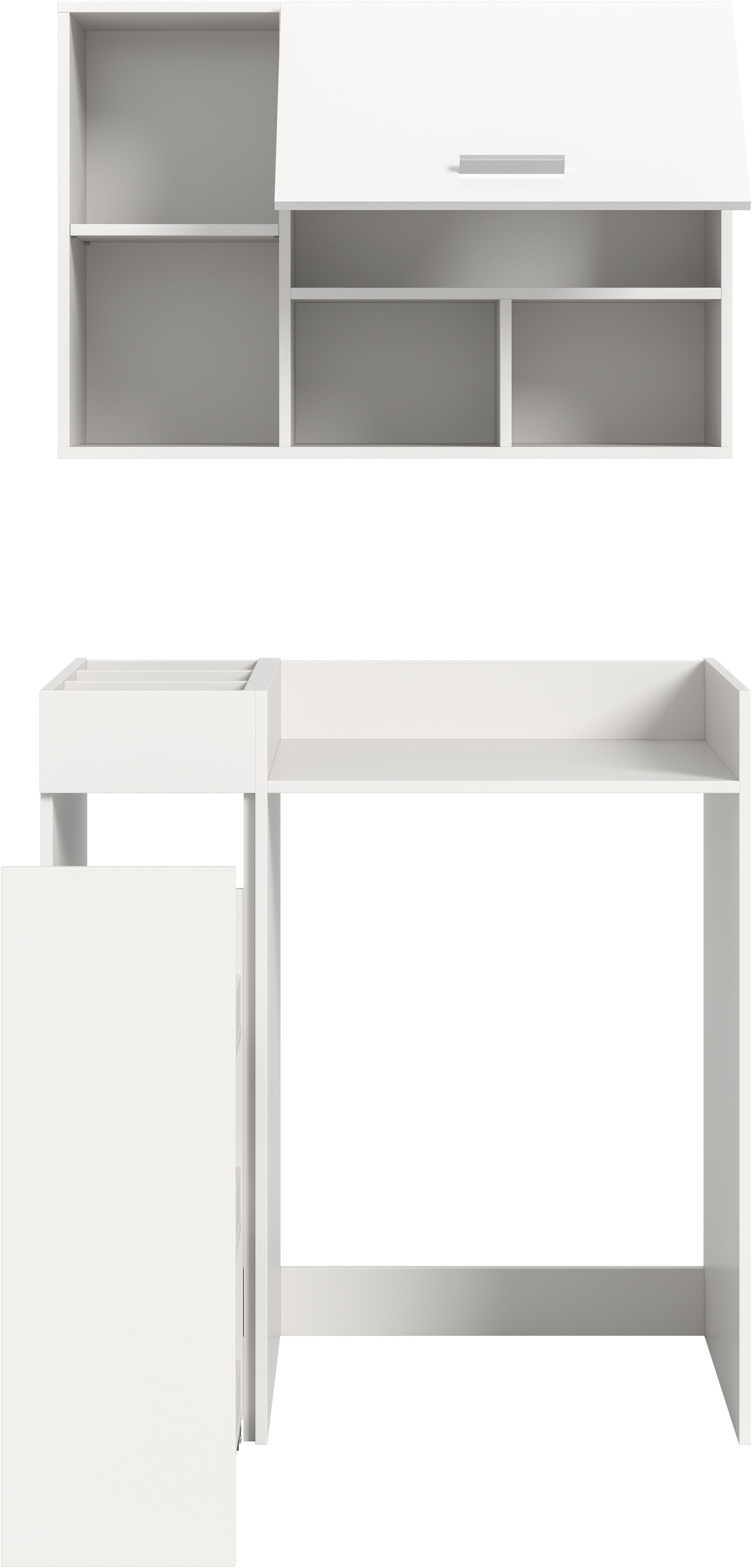 welltime Badmöbel-Set »FALAS, TOPSELLER!, 3-teilig, Hauswirtschaftsraum Set, Breite 95 cm« Set, bestehend aus: Waschmaschinenumbauschrank, Standregal & Hängeschrank, 3 Stk. tlg.