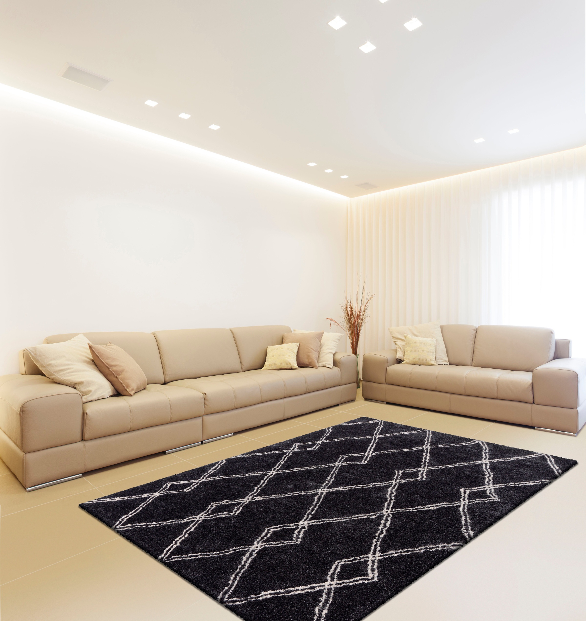 calo-deluxe Hochflor-Teppich »Elvar-1000«, rechteckig, 27 mm Höhe, besonders weich durch Microfaser, Wohnzimmer