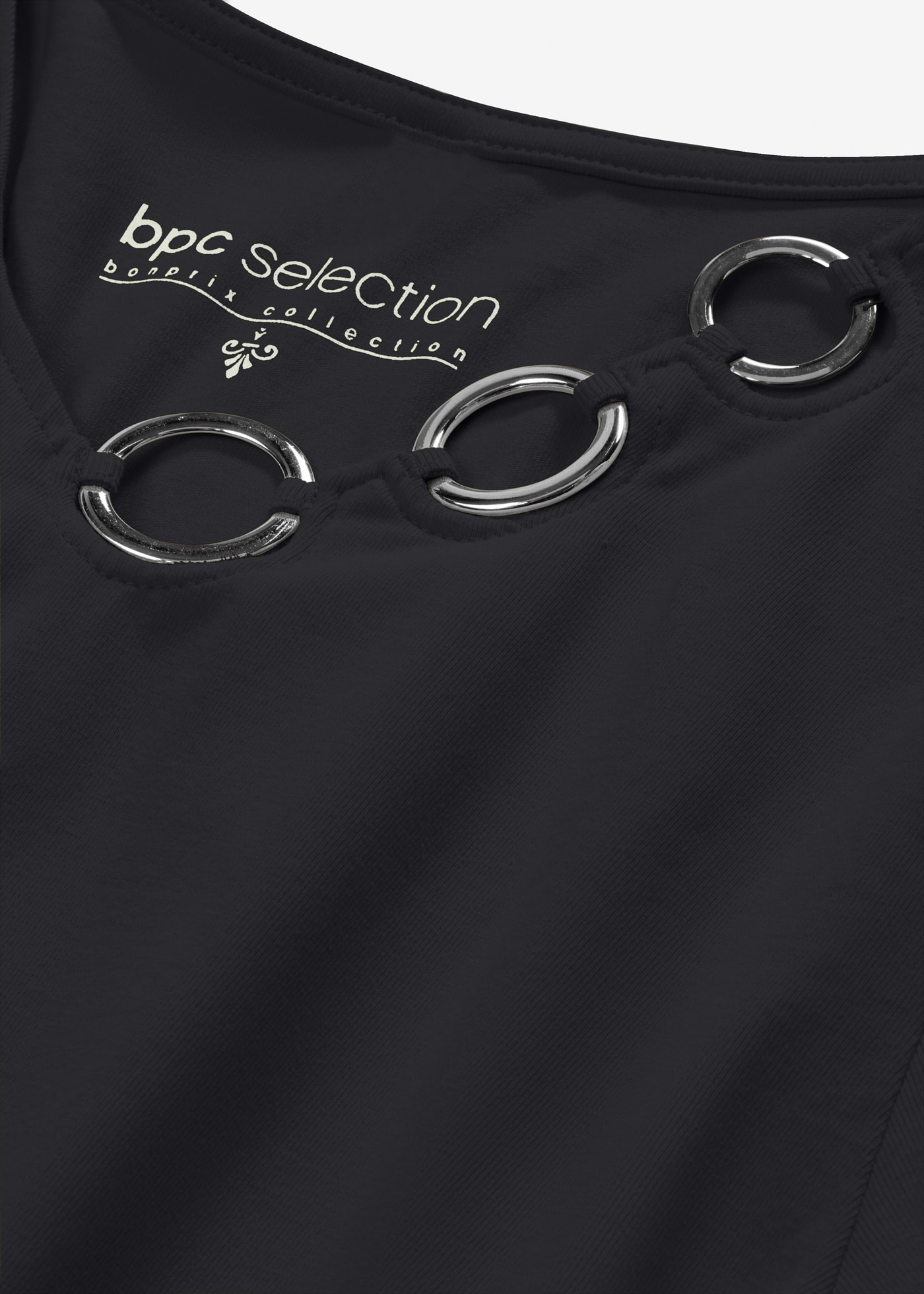 bonprix Langarmshirt bequeme Passform, Langarm-Design, mit Ösen-Details