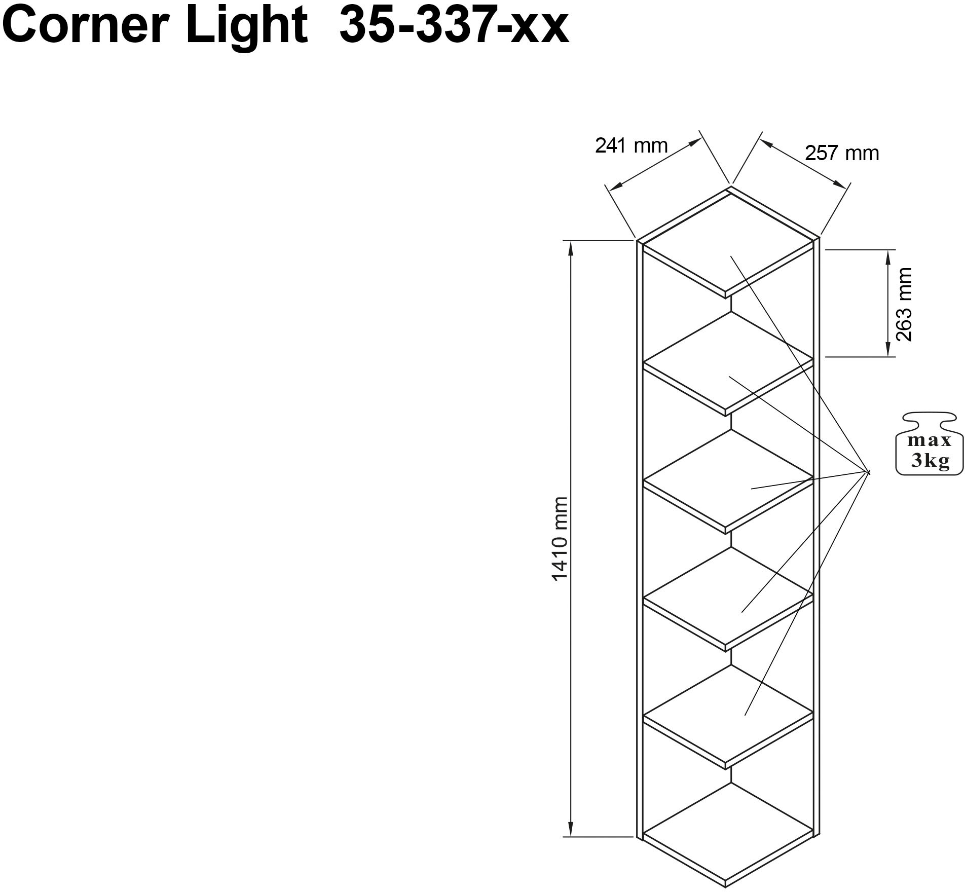 BEGA OFFICE Eckregal »Corner Light«, mit 5 offenen Fächer, Regal in 2 Farbausführungen