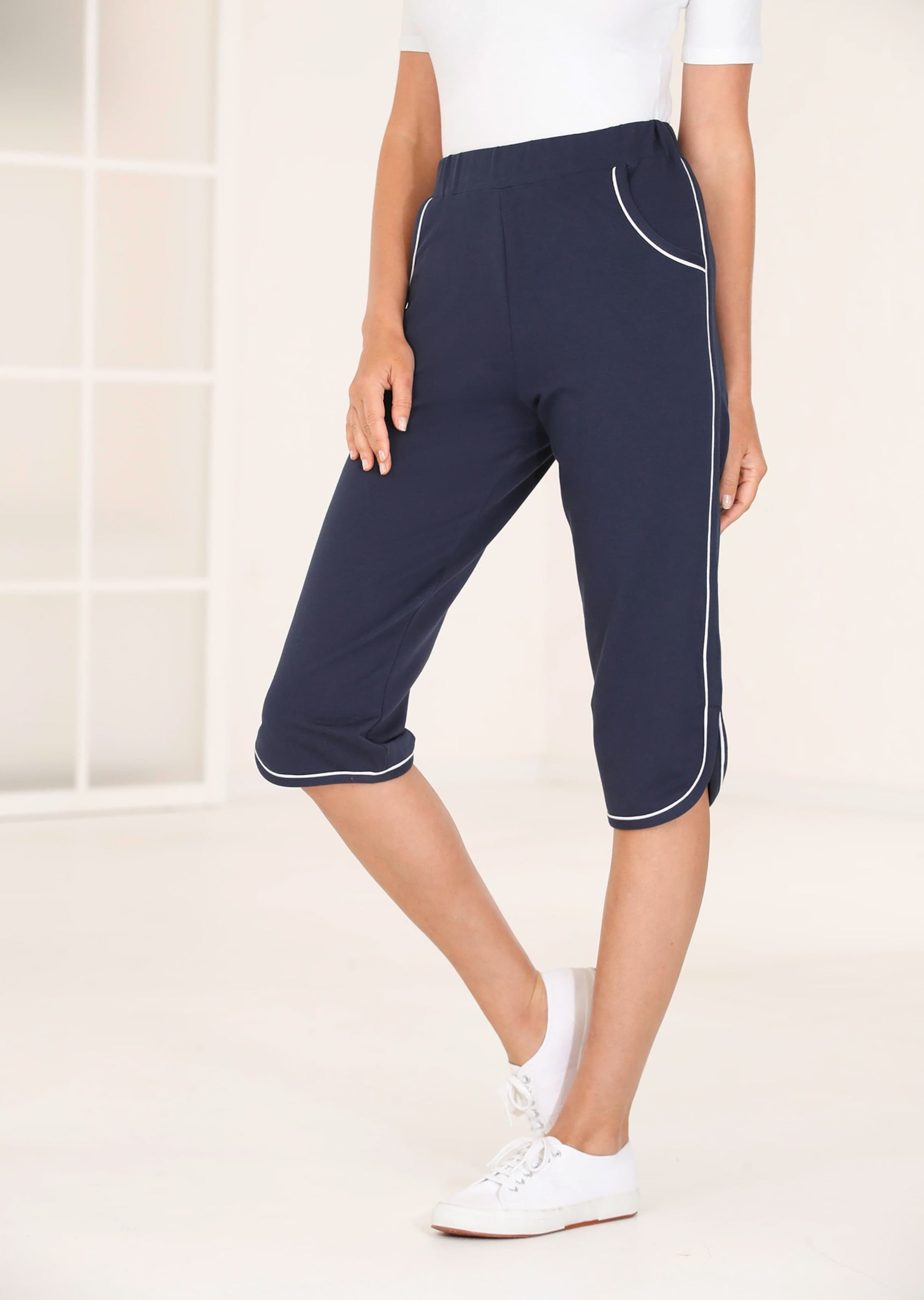 GOLDNER Stoffhose »Bequeme Caprihose mit Schlupfbund und Taschen«