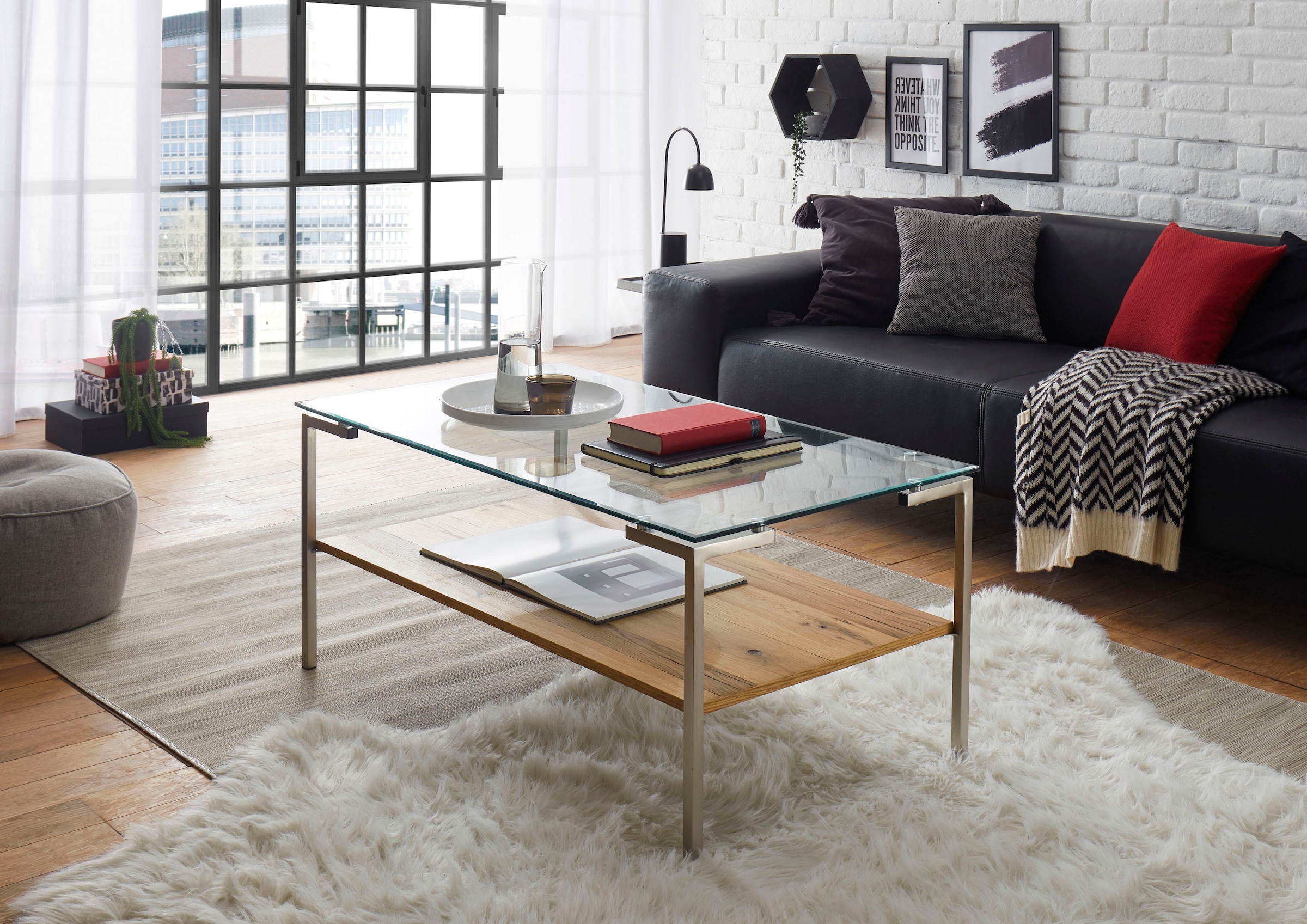 MCA furniture Couchtisch »Glasgow«, Glastischplatte mit Ablageboden  bestellen | BAUR