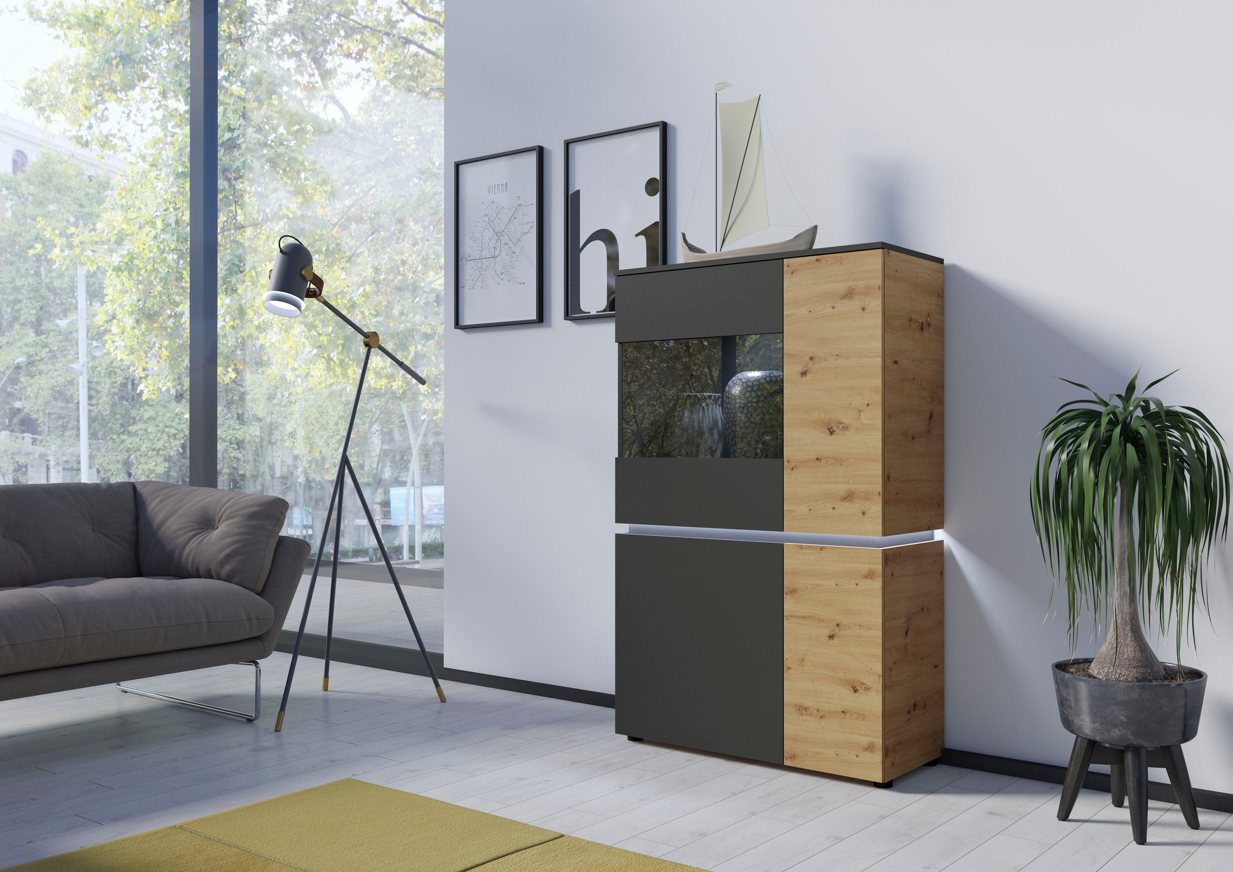 Home affaire Vitrine "Luci" Höhe 146 cm günstig online kaufen