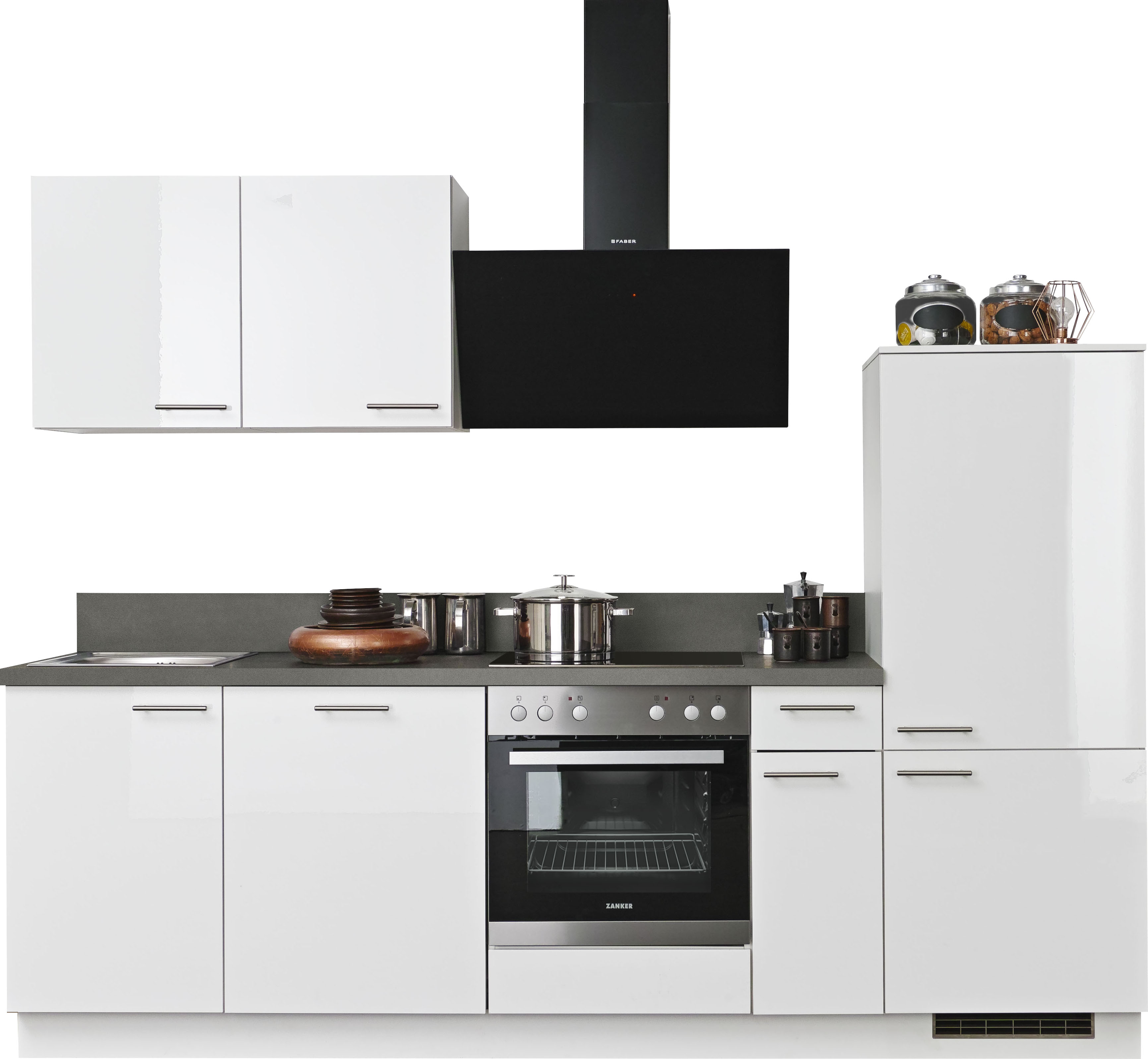 KOCHSTATION "KS-Scafa, mit höhenverstellbaren Füßen, vormontiert, mit" Soft-Close, wahl. mit E-Geräten inkl. Geschirrspüler, Breite 260 cm