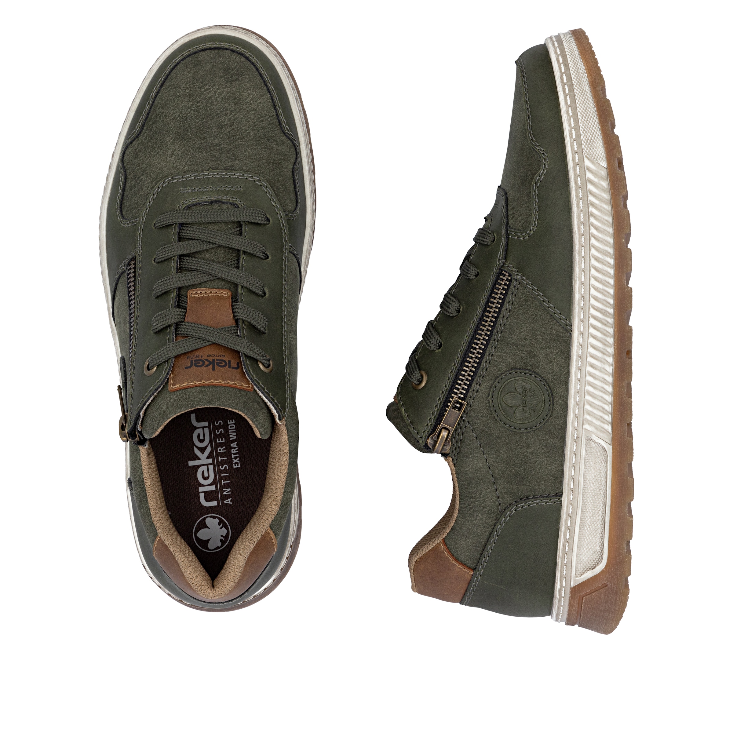 Rieker Sneaker, Freizeitschuh, Halbschuh, Schnürschuh mit Kontrastbesatz