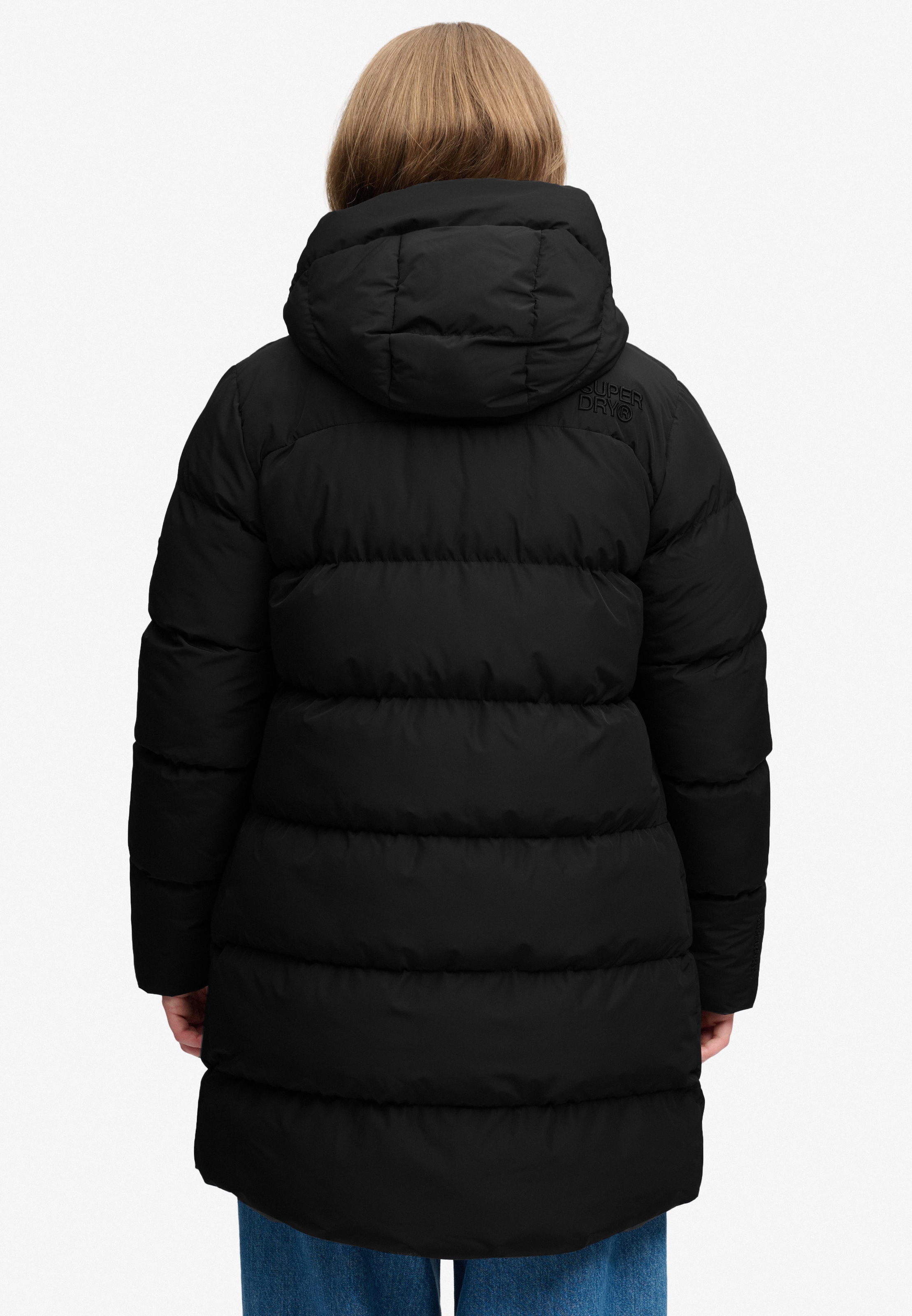 Superdry Steppjacke »HOODED SPORTS PUFFER MID JKT« Kunstfaser, relaxed fit