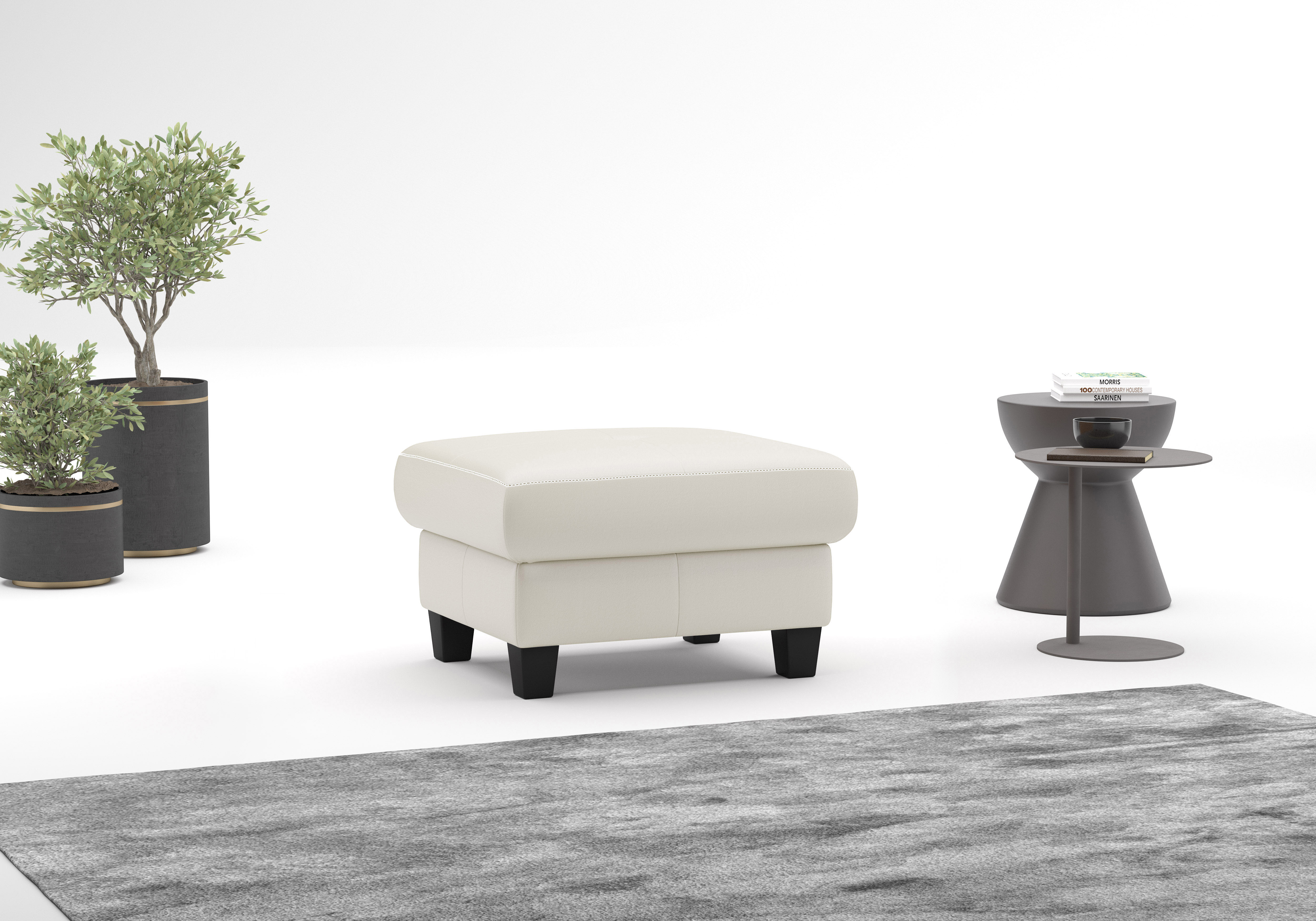 OTTO home Polsterhocker "Varese" Kreuznaht in beige