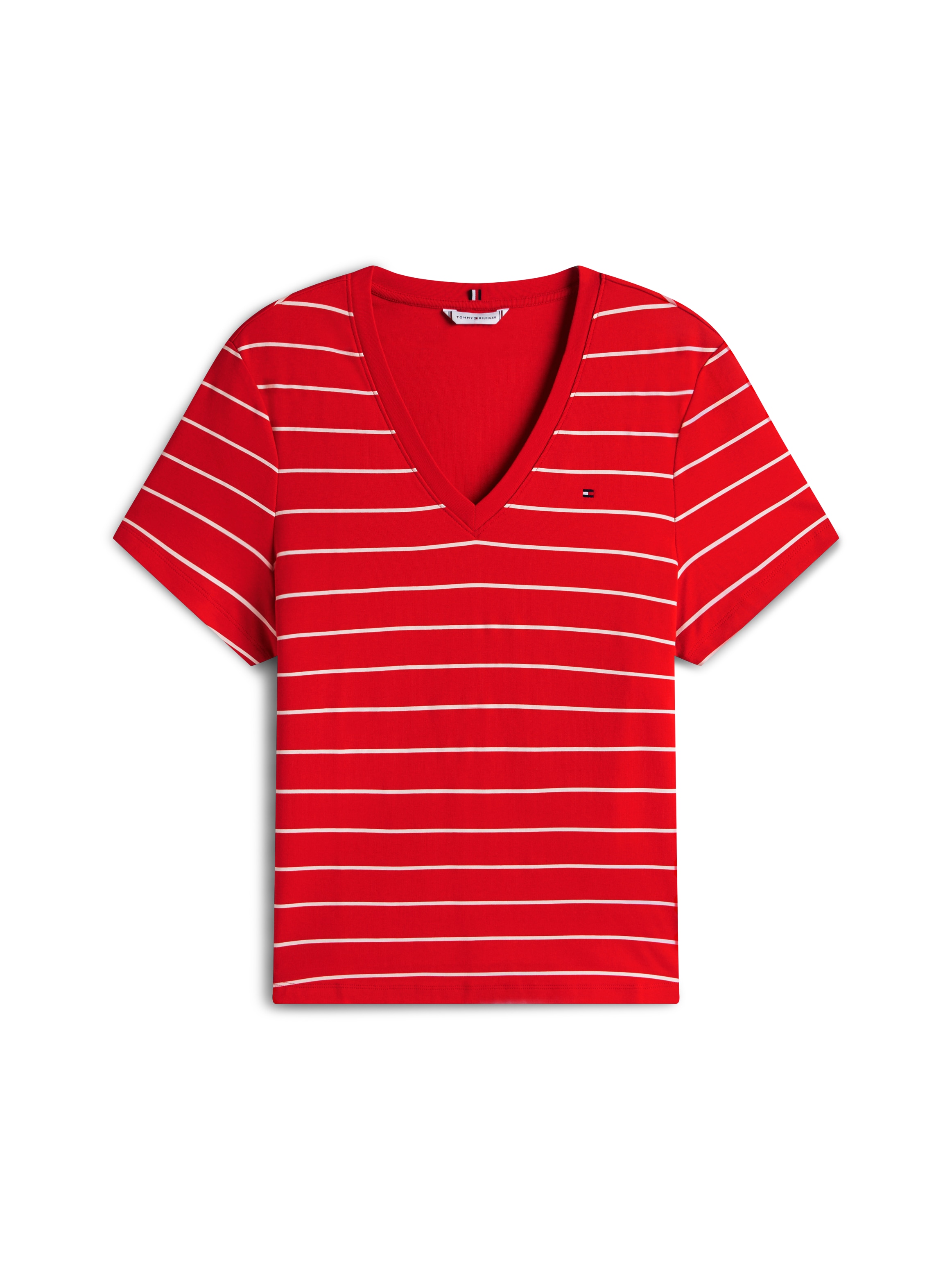 Tommy Hilfiger Curve V-Shirt »CRV SLIM CODY V-NK SS« in großen Größen, Baumwoll-Qualität