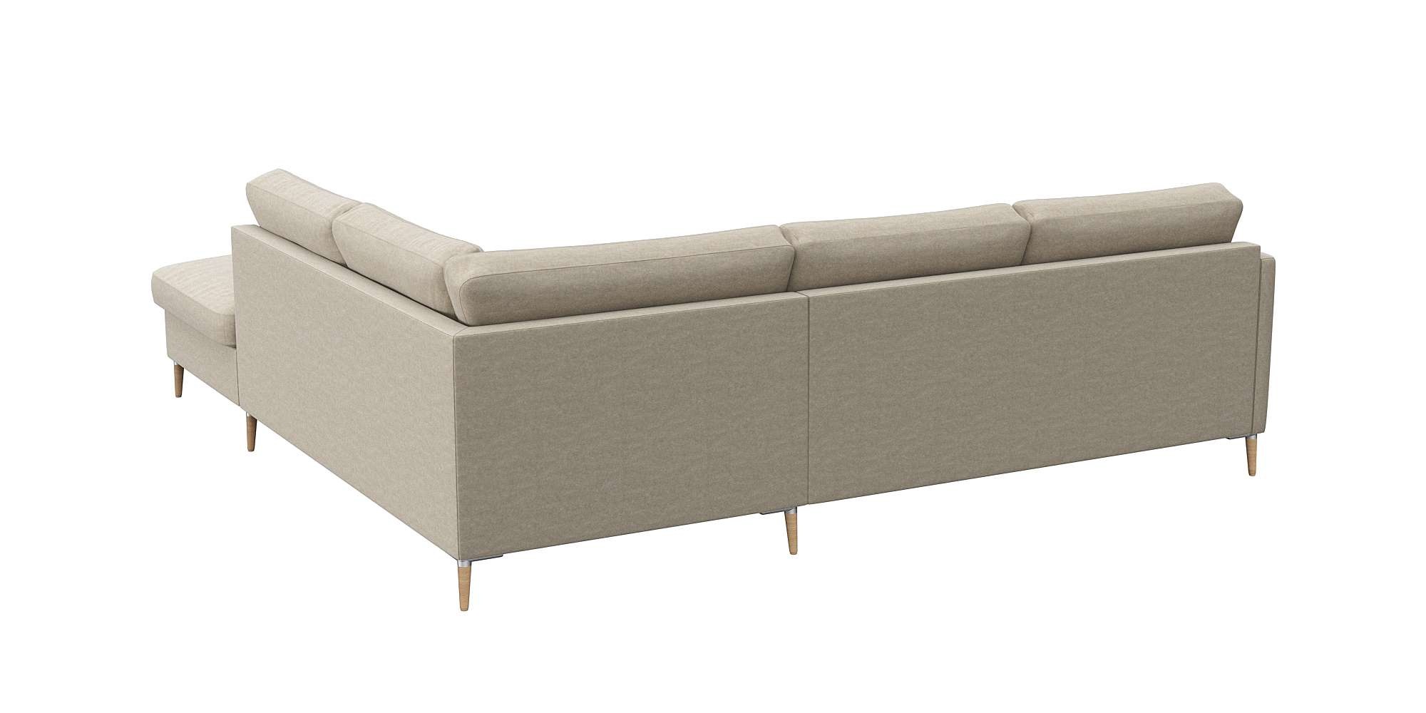 FLEXLUX Ecksofa »Fiore, L-Form, super bequem durch Kaltschaum im Sitz«, schmale Armlehnen, Füße Alu/Eiche, B/T 234/225 cm