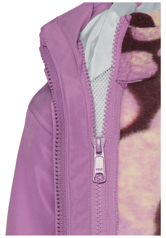 Jack Wolfskin 3-in-1-Funktionsjacke »ICELAND 3IN1 PRINT JKT K« mit Kapuze Alwetterjacke für Kinder, wasser- und winddicht, warm