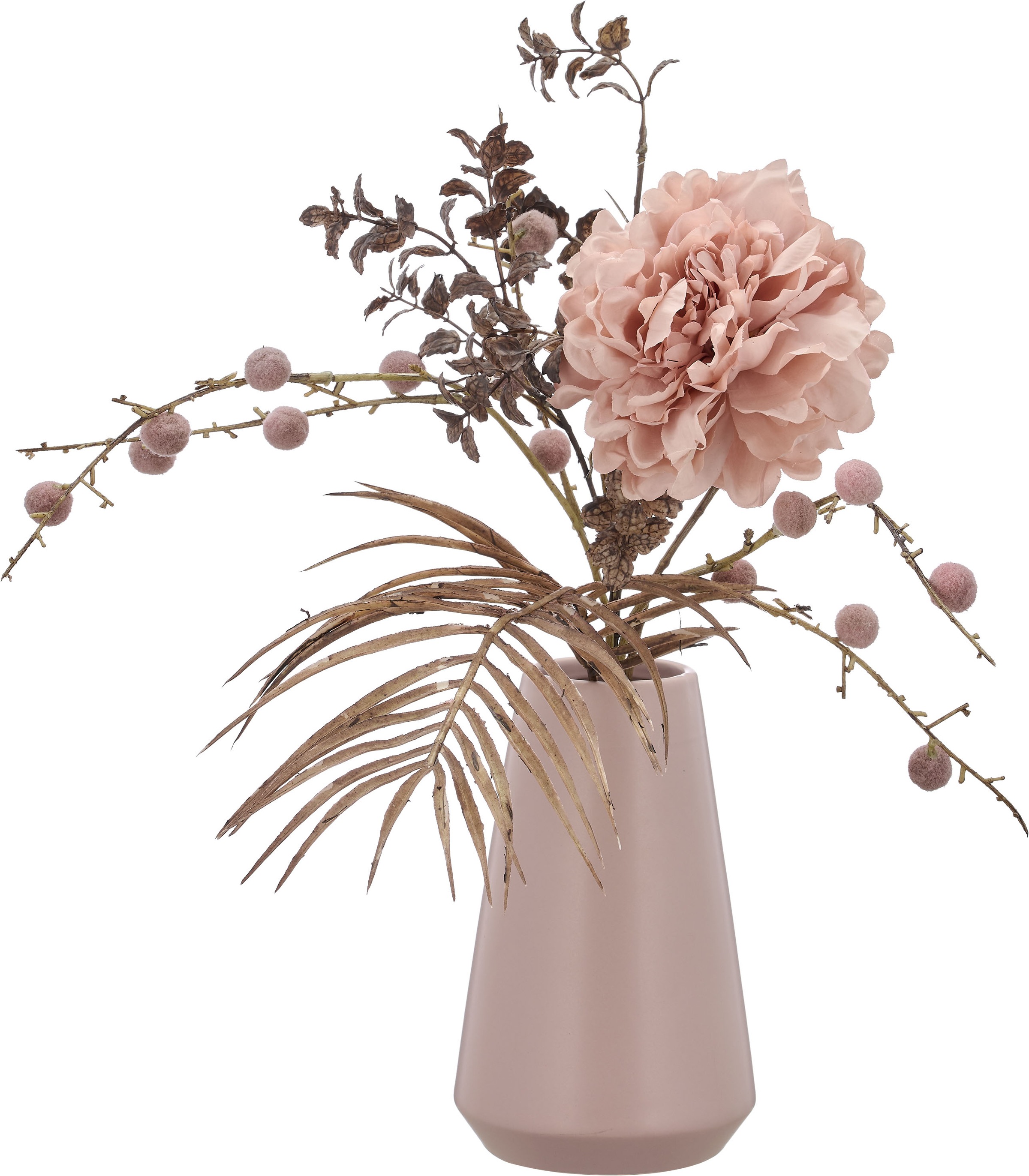 Creativ green Kunstblumenstrauß »Peonienstrauß in Vase« in eleganter Farbgebung