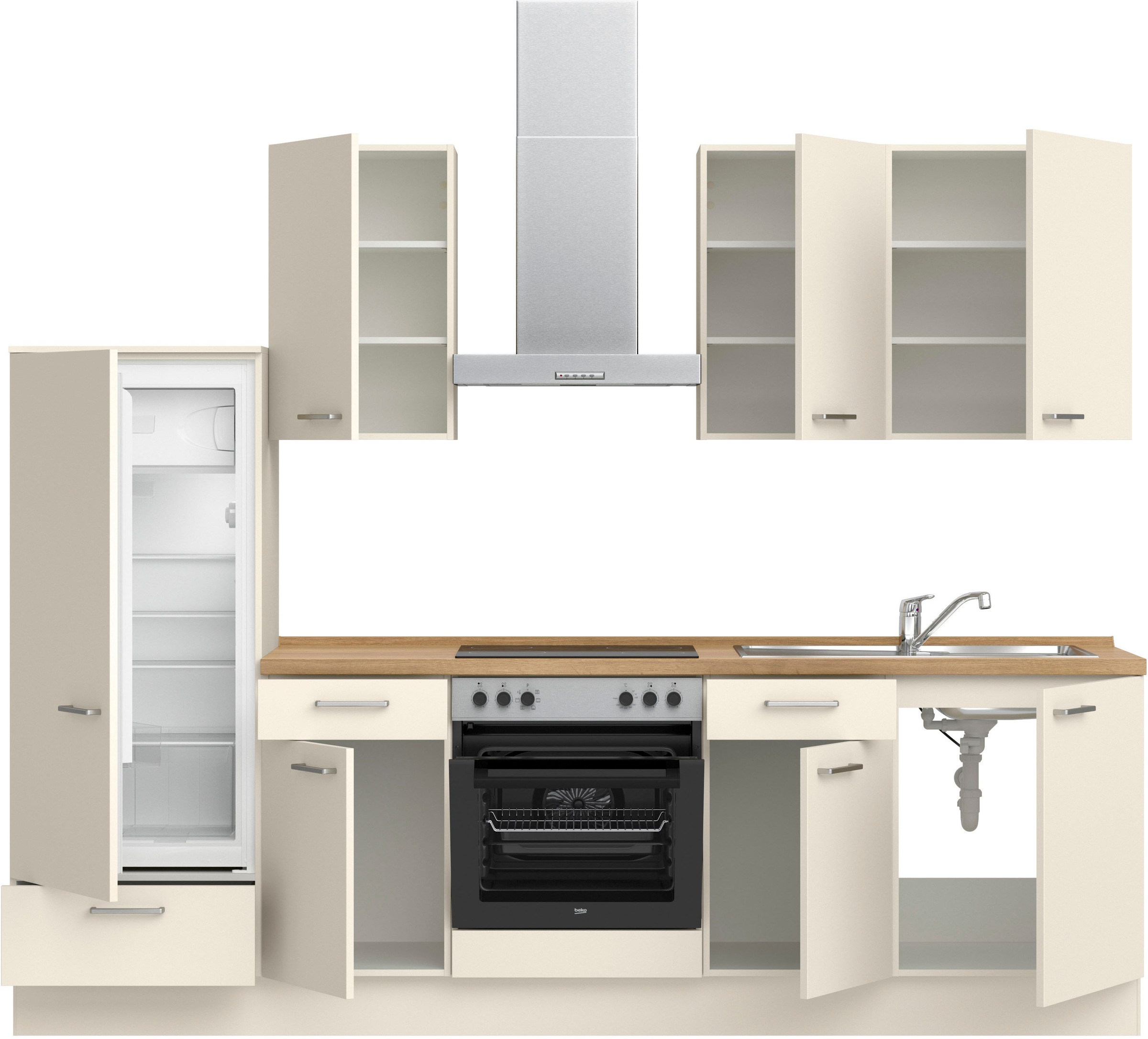 nobilia® Küchenzeile »"Touch I"«, vormontiert, Ausrichtung wählbar, Breite 270 cm, wahlw. mit E-Geräten