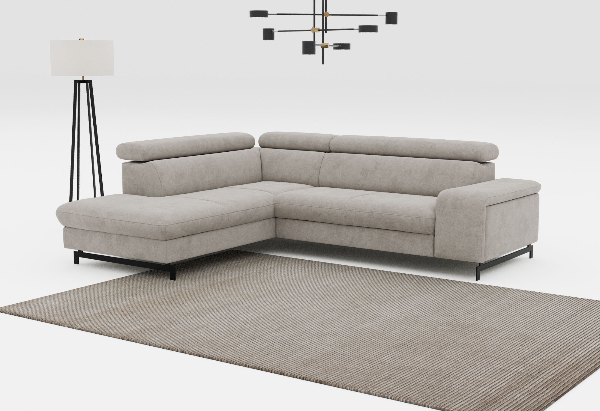 COTTA Ecksofa "Emma L-Form, B: 262 cm" mit Kopfteilverstellung, optional Schlaffunktion & Bettkasten