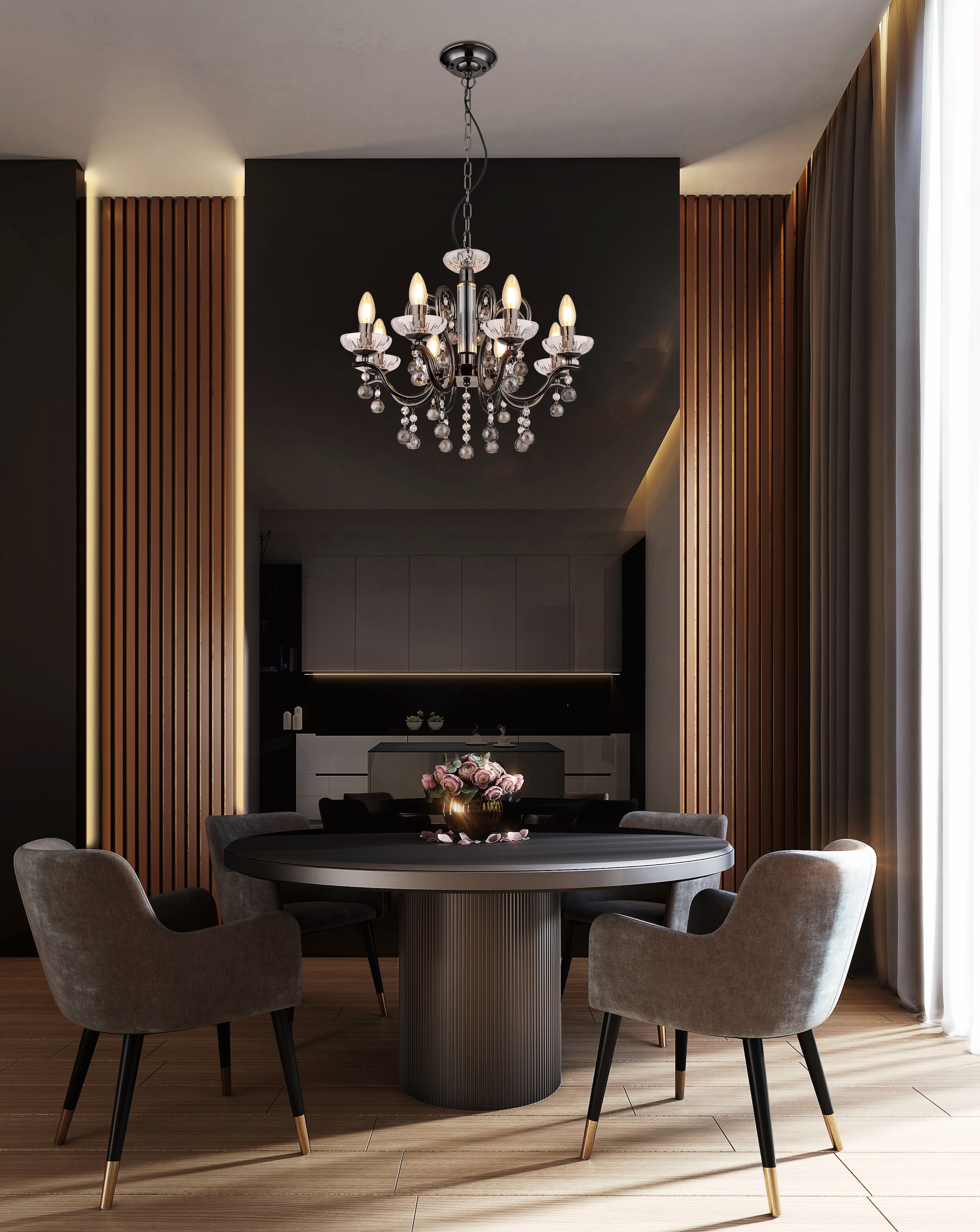 GLOBO LIGHTING Hängeleuchte »CAMILA«, Leuchtmittel E14 | ohne Leuchtmittel, Hängelampe/Pendelleuchte/Esszimmer/Wohnzimmer/Esstisch